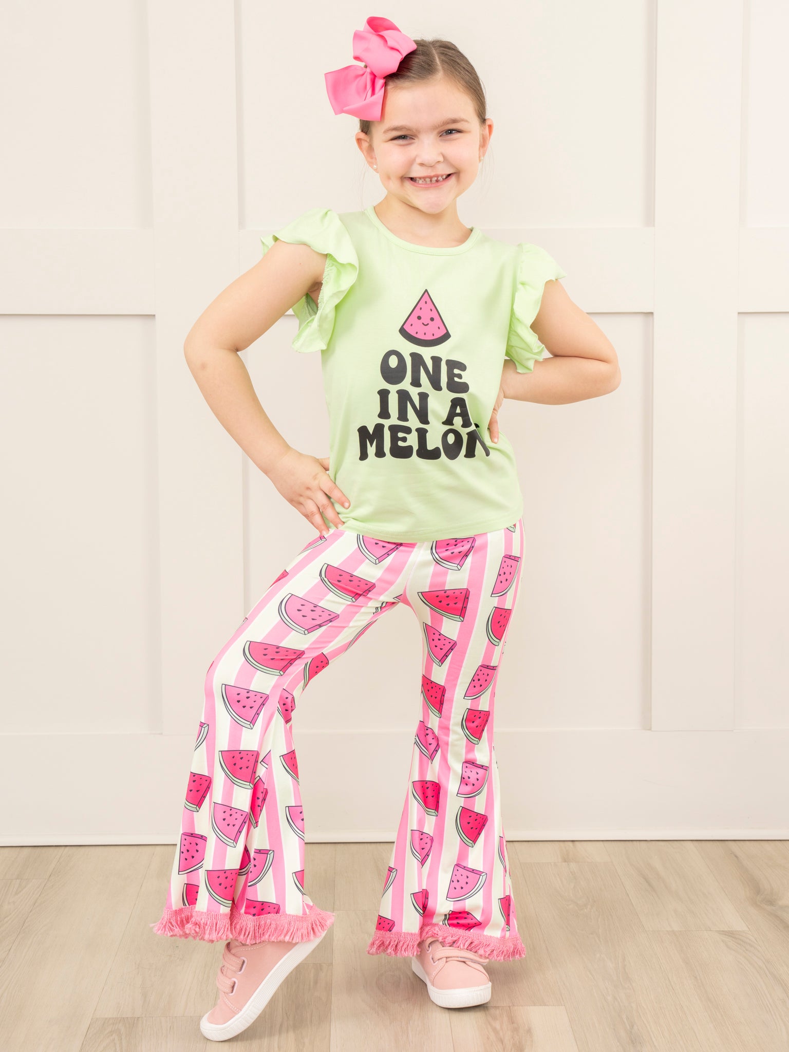 Watermelon Stripes Fringe Outfit - Marie Nicole Clothing