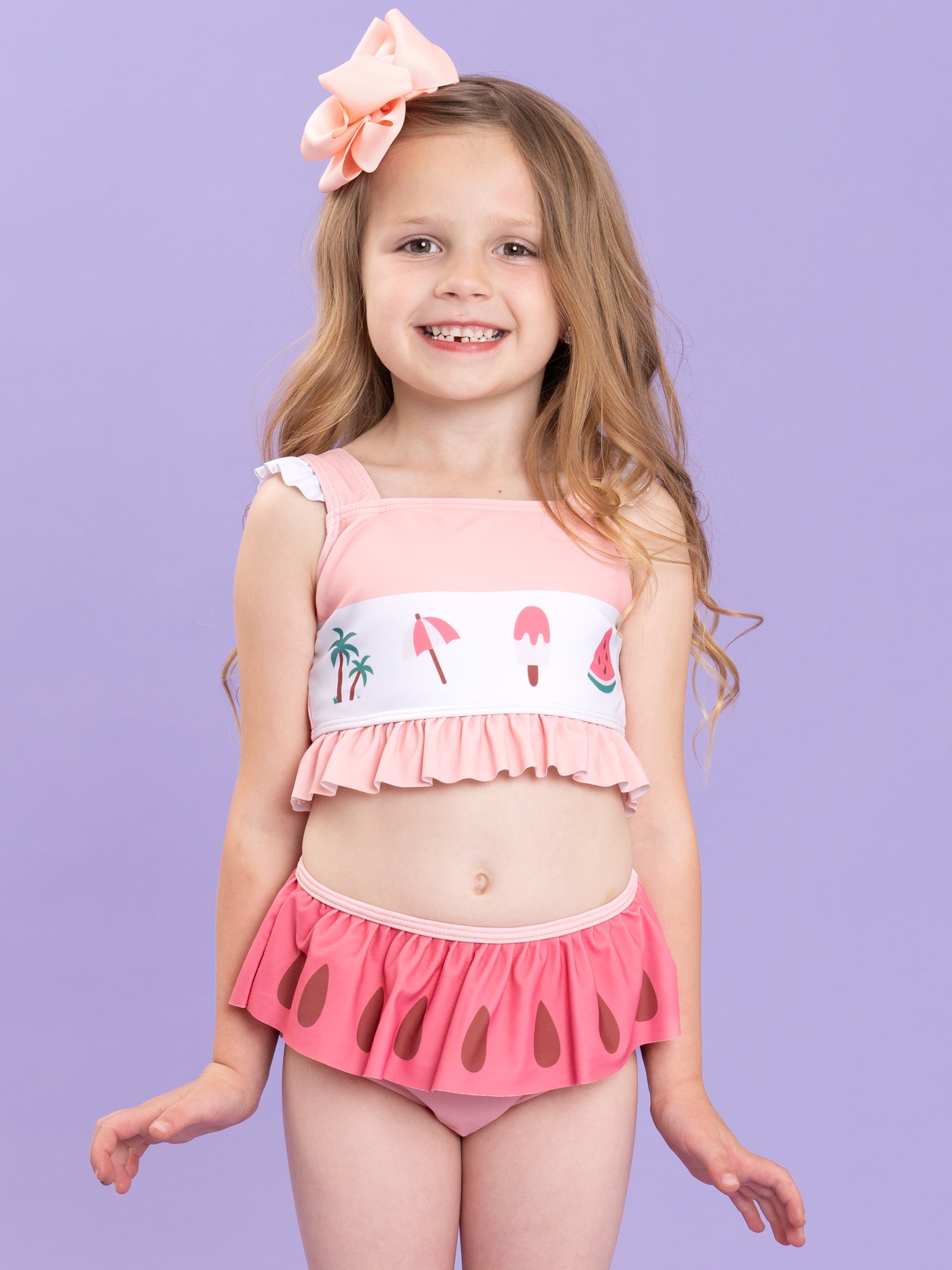 Summer Watermelon Ruffle Two - Piece Swimsuit - Marie Nicole Clothing