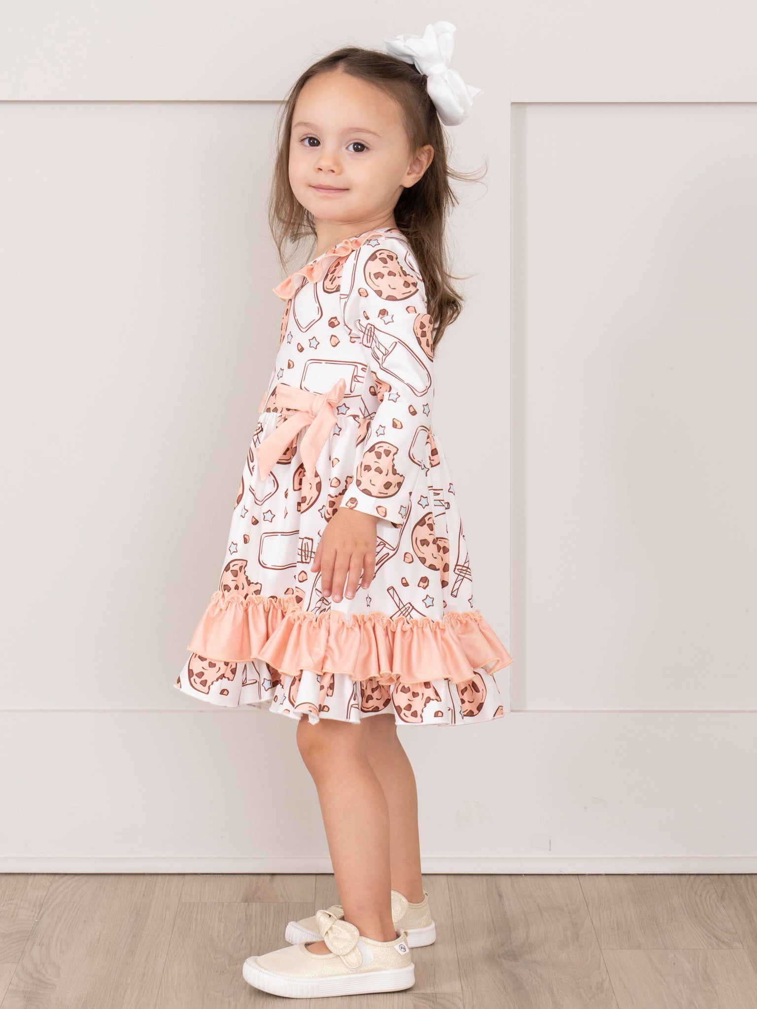 Peach Milk & Cookies Ruffle Dress - Marie Nicole Clothing