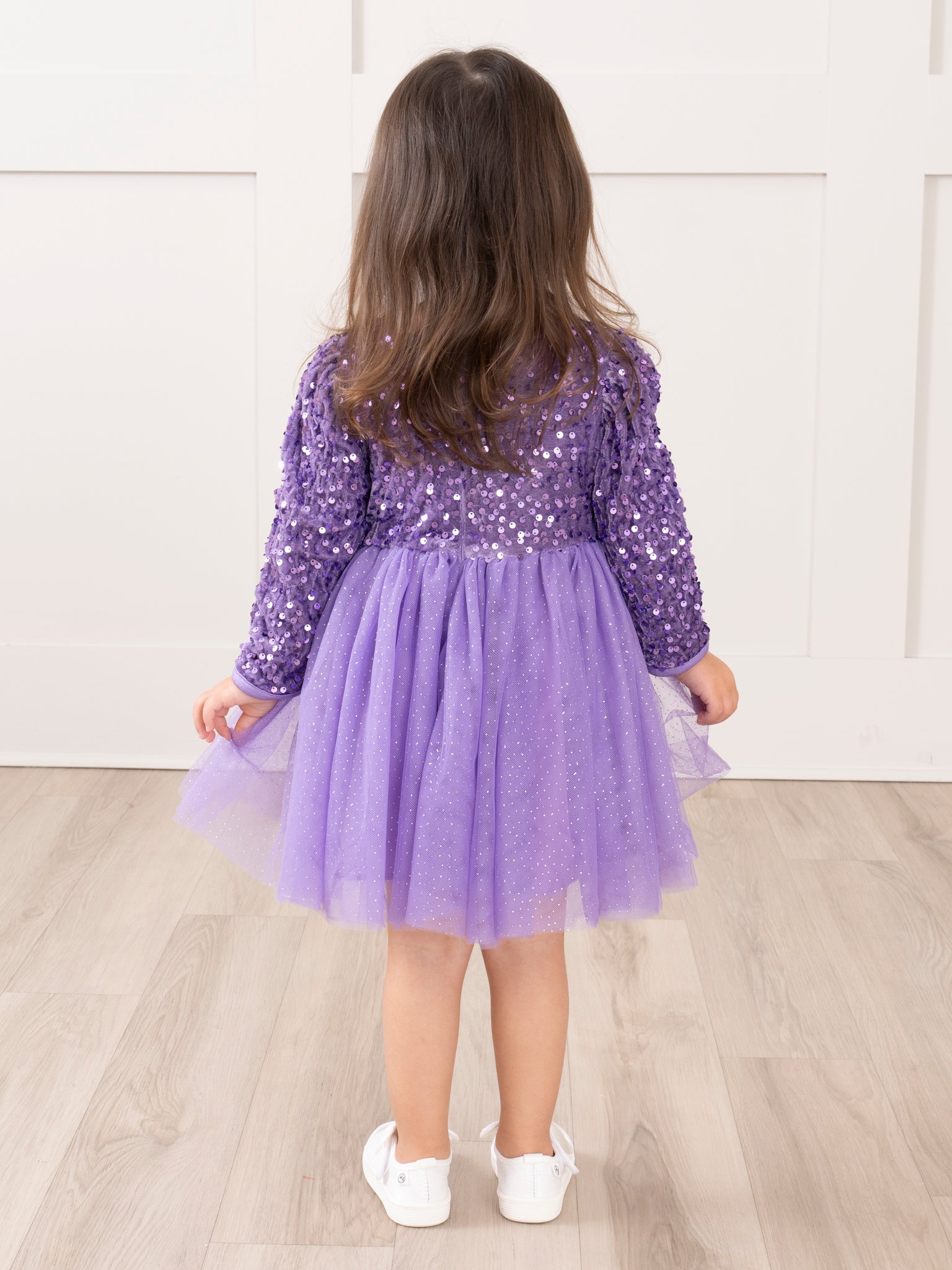 Sparkle Party Long Sleeve Tulle Dress - Marie Nicole Clothing