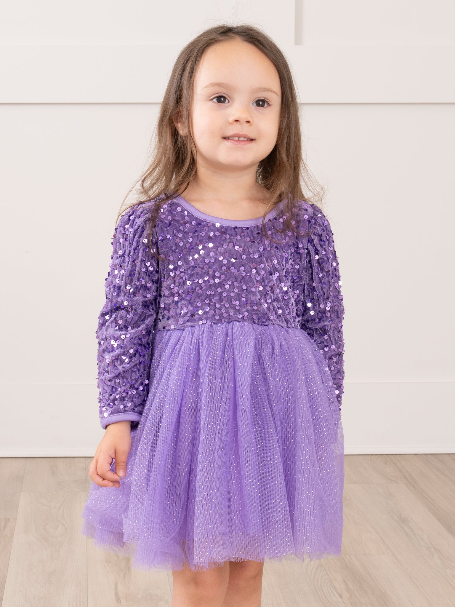 Sparkle Party Long Sleeve Tulle Dress - Marie Nicole Clothing