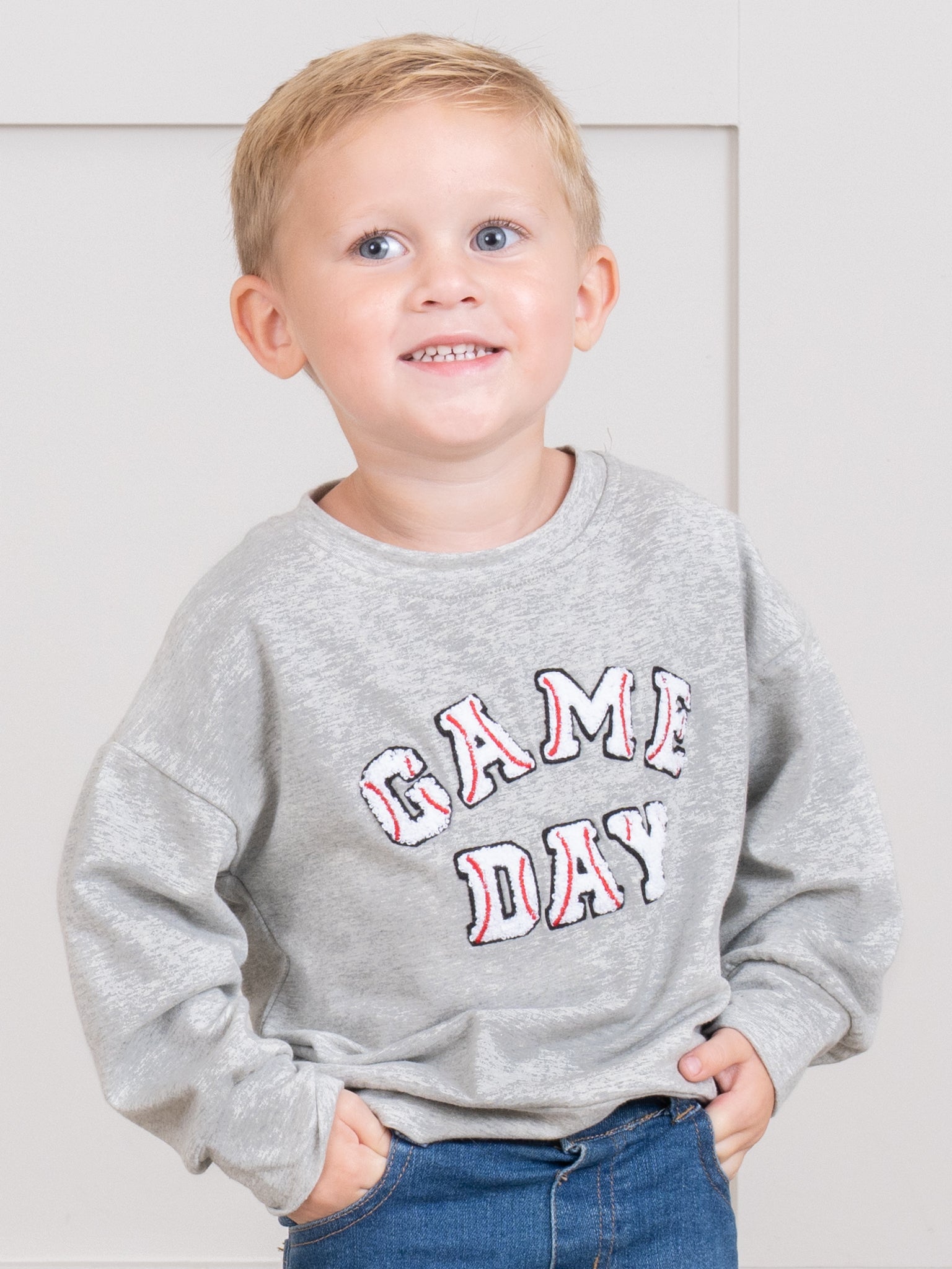 Mom & Me Grey Baseball "Game Day" Crew Neck - Marie Nicole Clothing