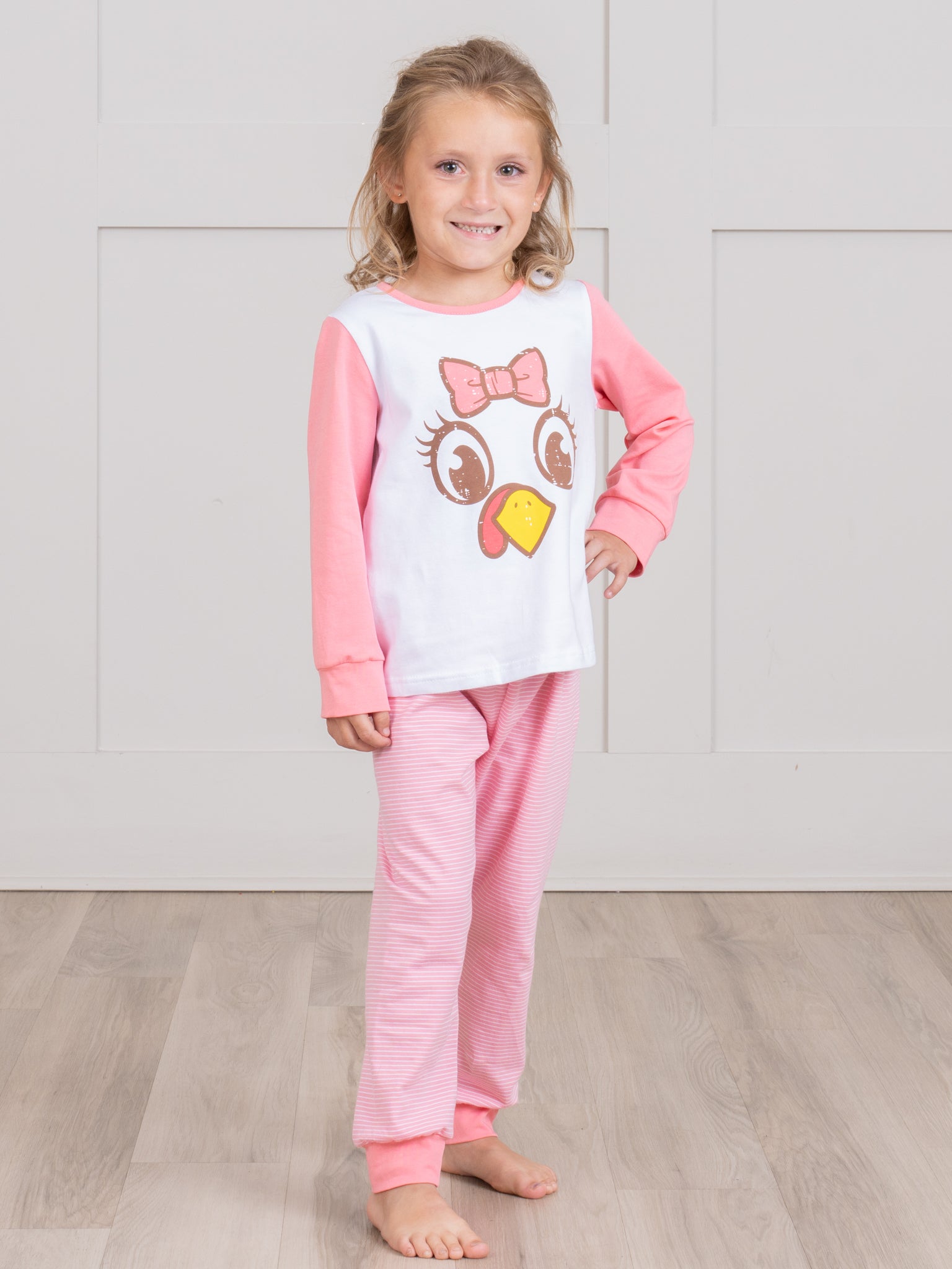Pink & White Turkey Pajamas - Marie Nicole Clothing