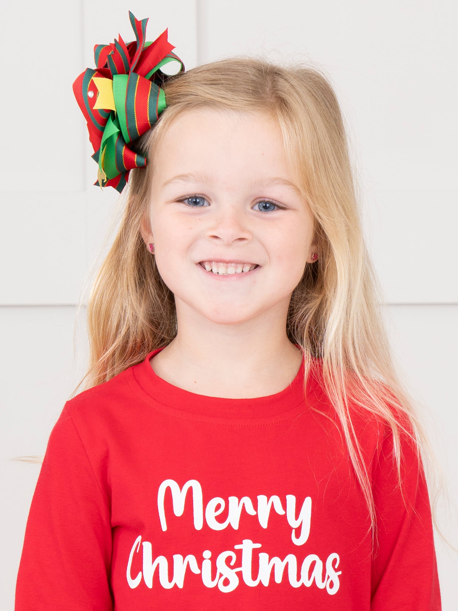 Christmas Striped Bow - Marie Nicole Clothing