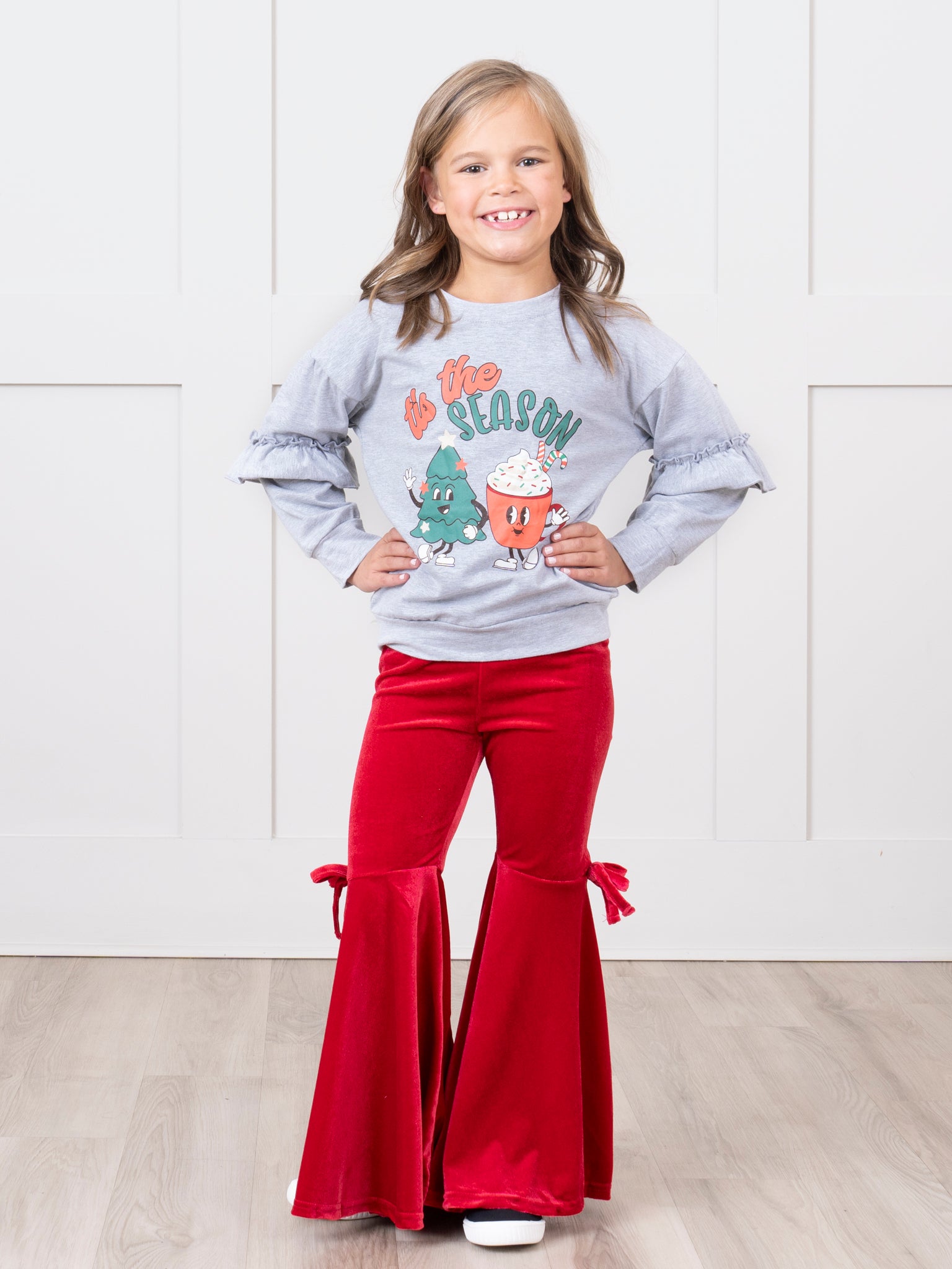 Glad Tidings Velvet Bell Bottom Outfit - Marie Nicole Clothing