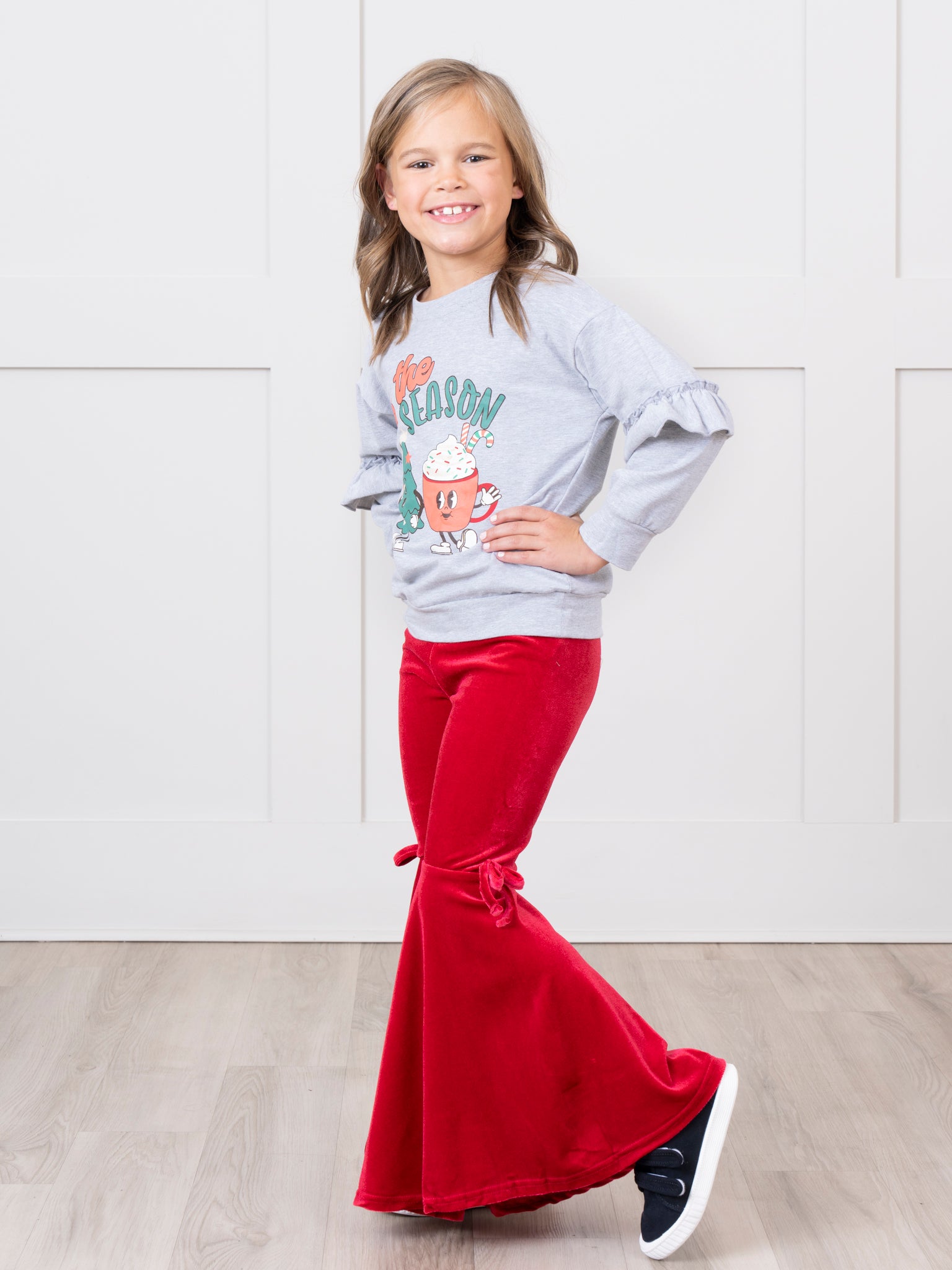 Glad Tidings Velvet Bell Bottom Outfit - Marie Nicole Clothing