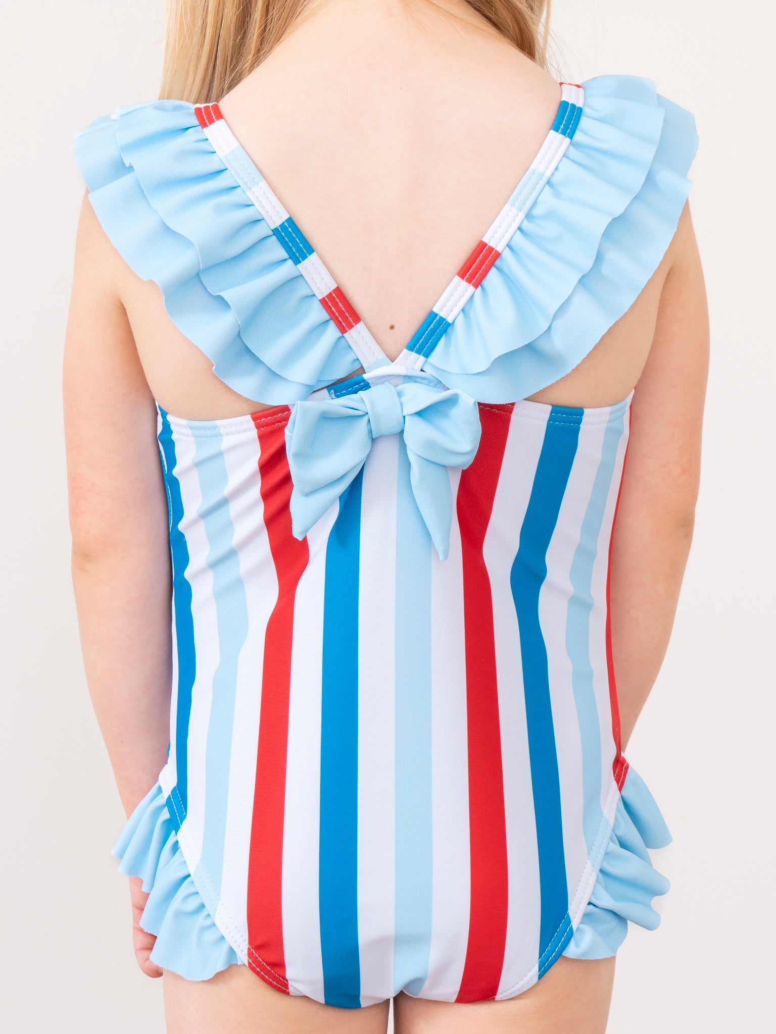 Freedom Stripes Ruffle Swimsuit - Marie Nicole Clothing
