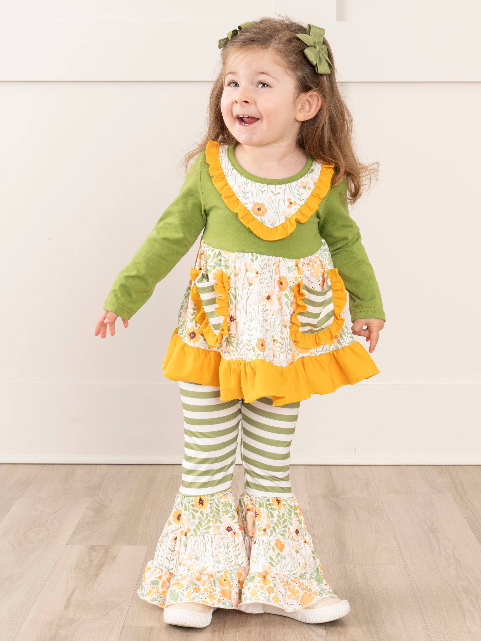 Pocket Flara Bells Outfit - Sunflower - Marie Nicole Clothing