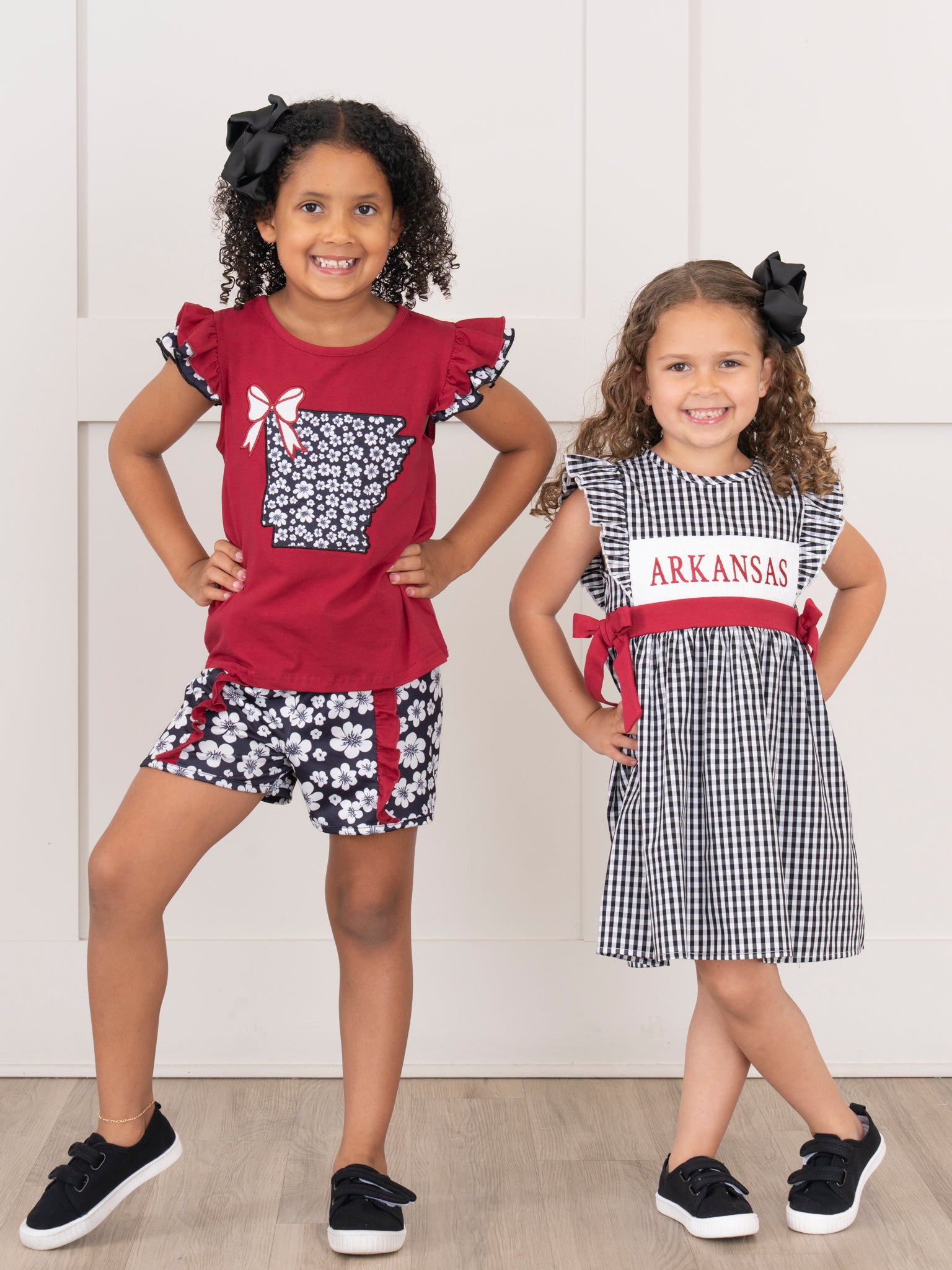 Arkansas Embroidered Floral Ruffle Outfit - Marie Nicole Clothing