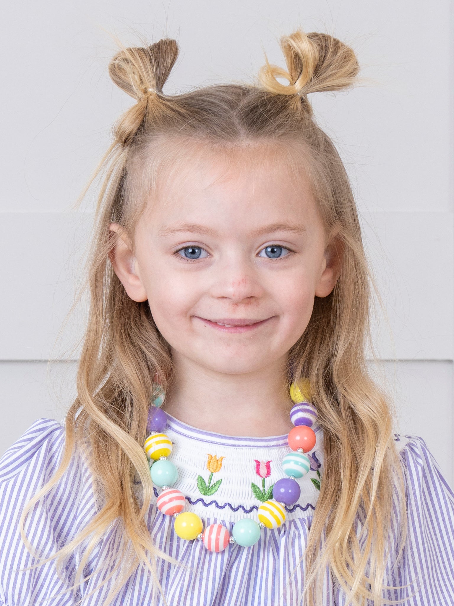 Striped Spring Bubblegum Necklace - Marie Nicole Clothing