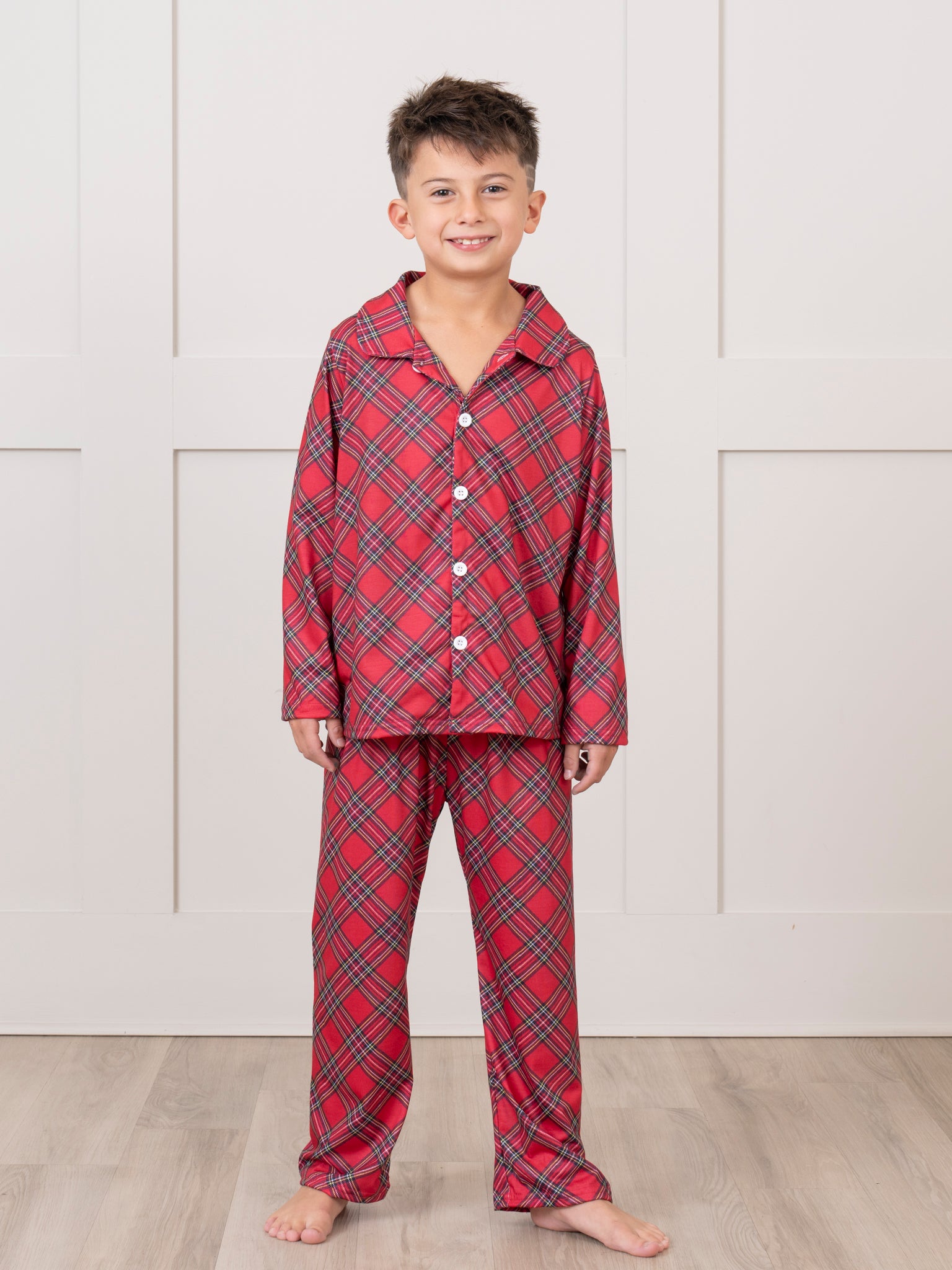 Red & Black Tartan Pajamas - Marie Nicole Clothing