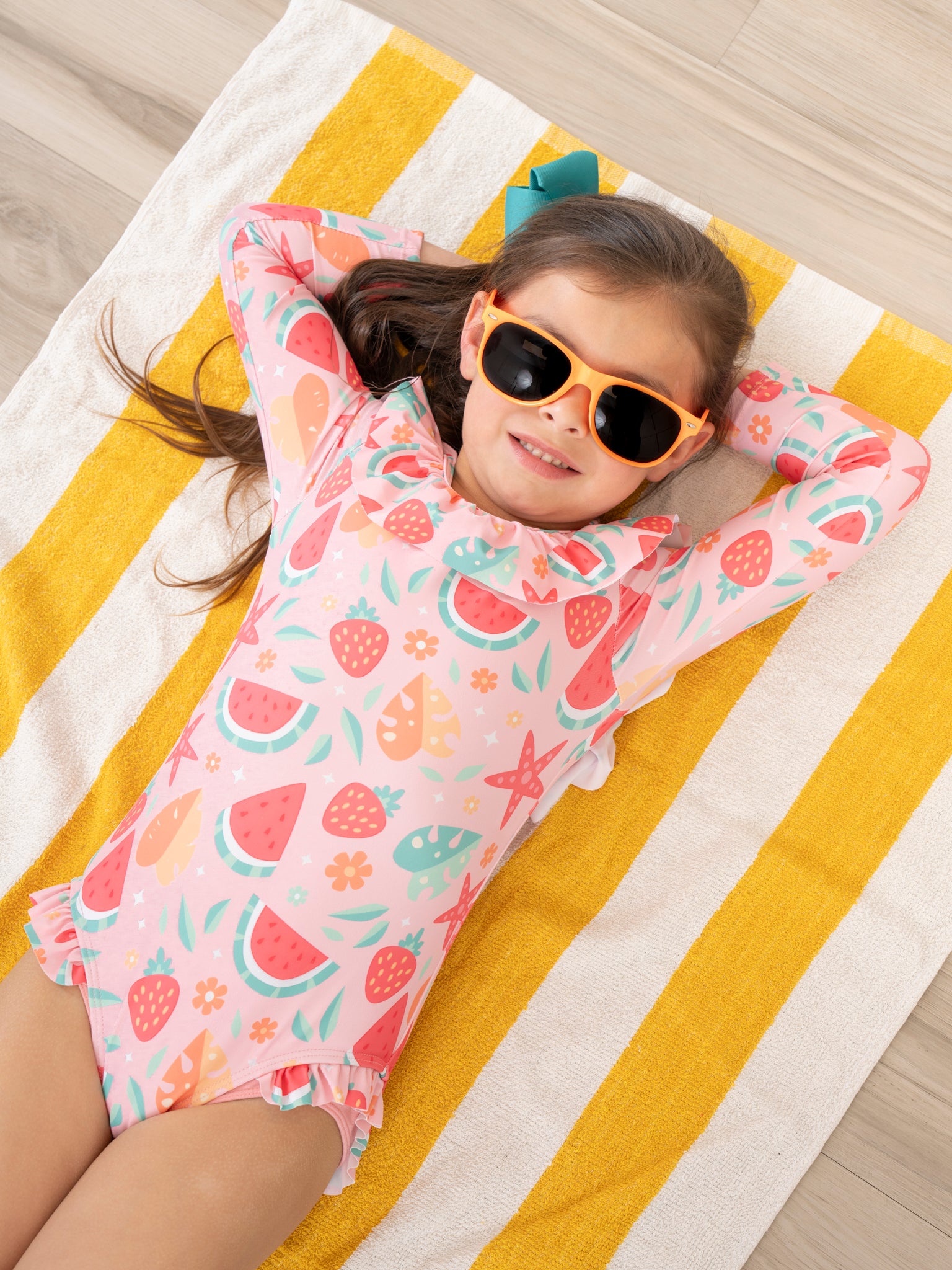 Strawberry Watermelon Ruffle Swimsuit - Marie Nicole Clothing