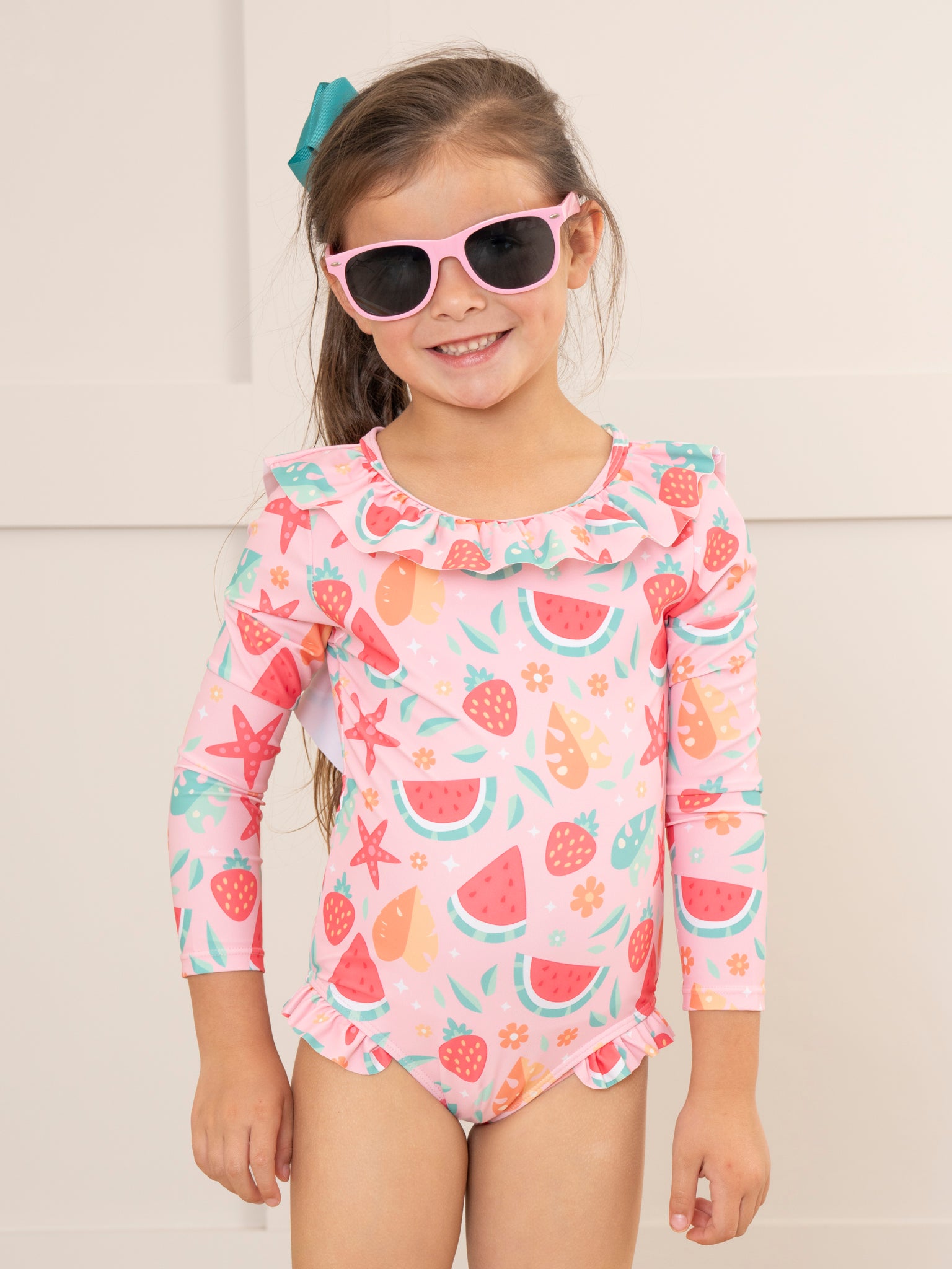 Strawberry Watermelon Ruffle Swimsuit - Marie Nicole Clothing