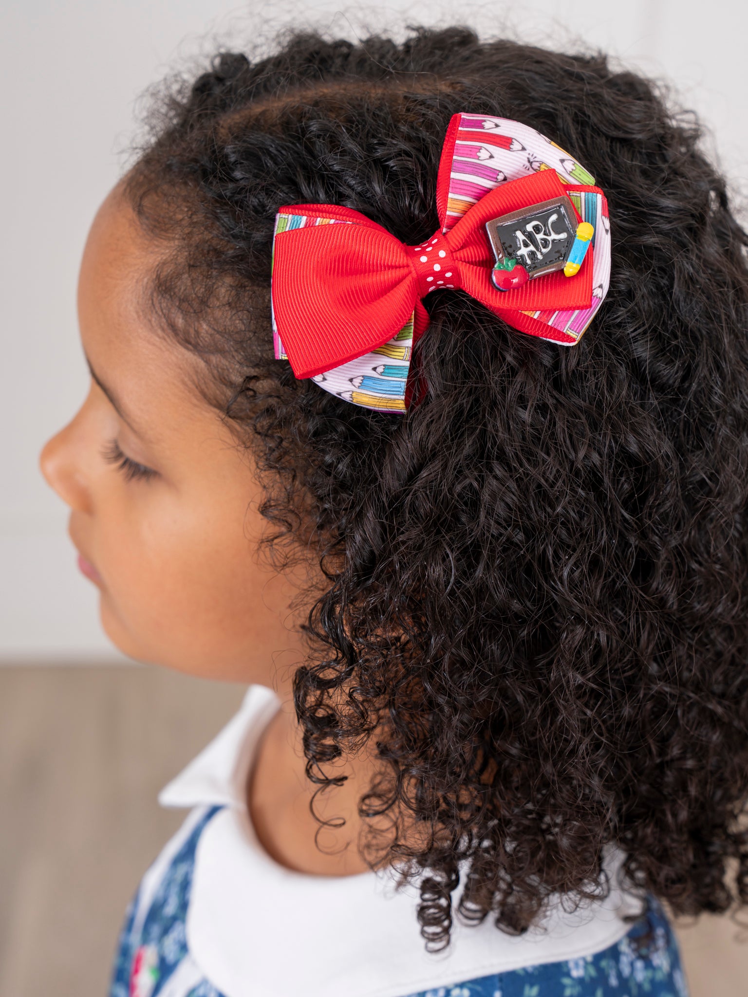 Red ABC Chalkboard Bow - Marie Nicole Clothing