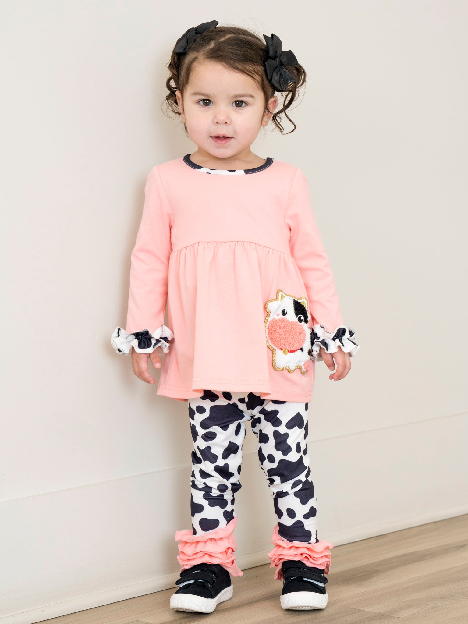 Coral Chenille Cow Outfit - Marie Nicole Clothing
