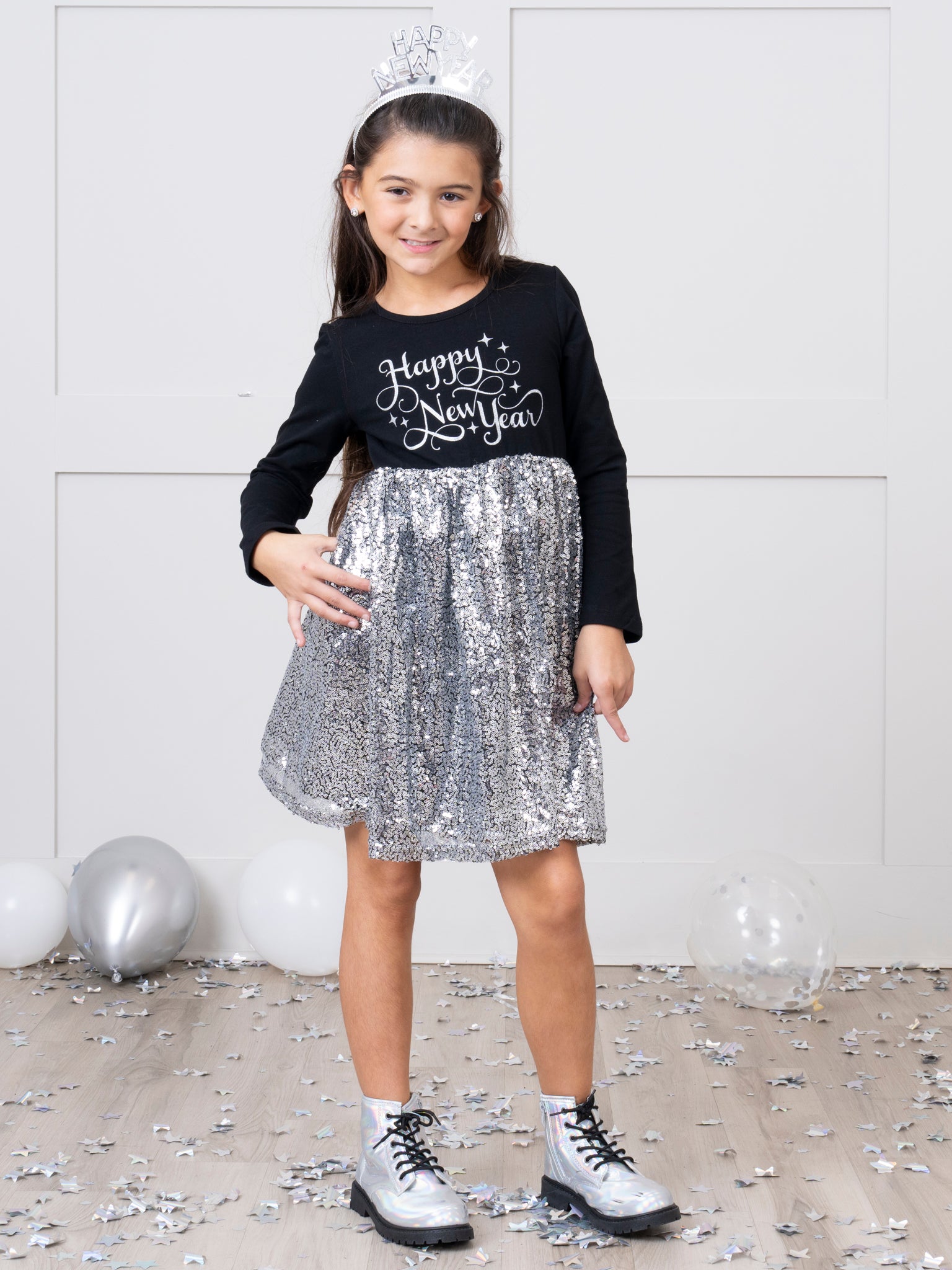 “Happy New Year" Sequin Dress - Marie Nicole Clothing