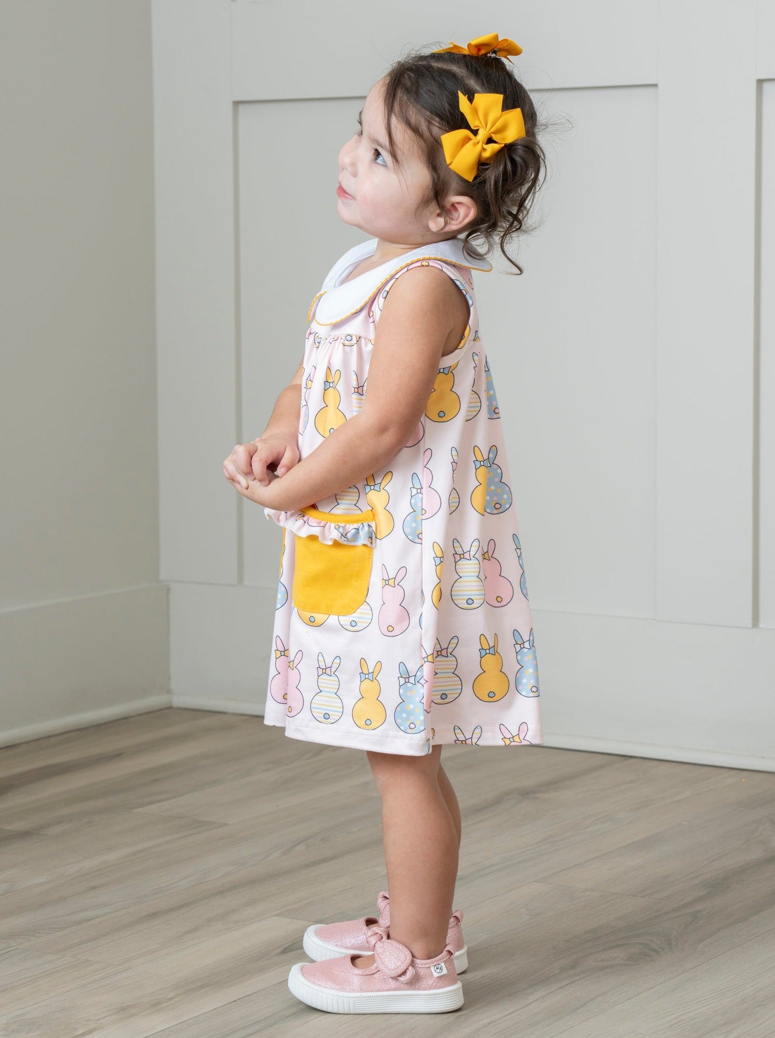 Pink Golden Bunny Surprise Dress - Marie Nicole Clothing