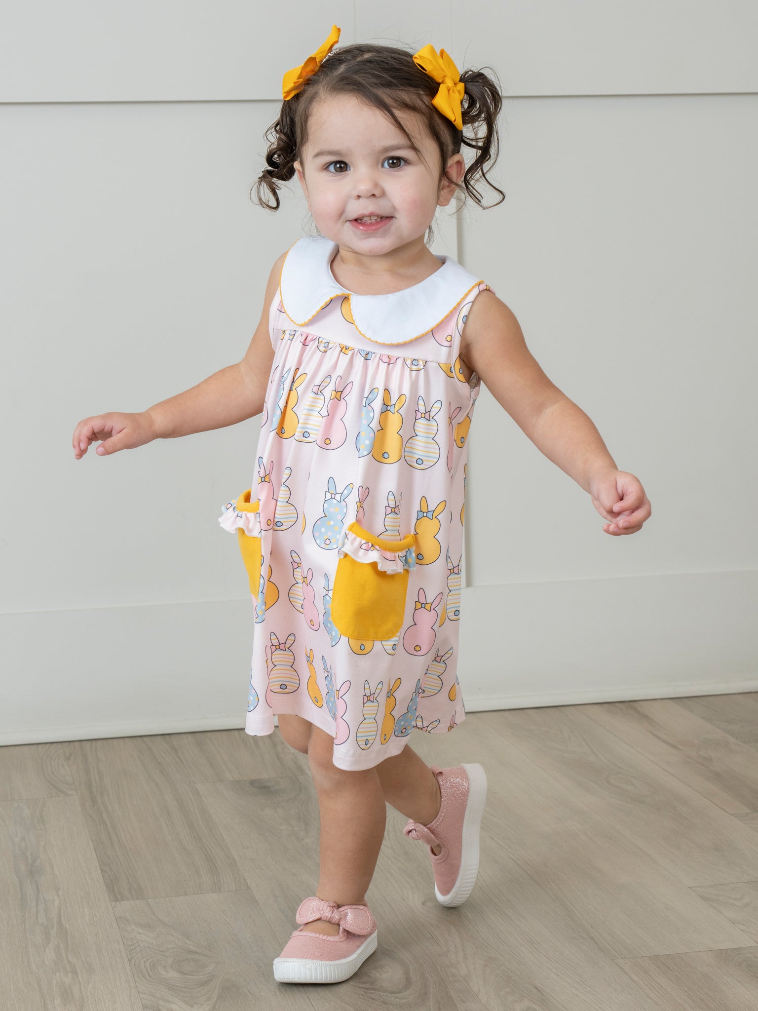 Pink Golden Bunny Surprise Dress - Marie Nicole Clothing
