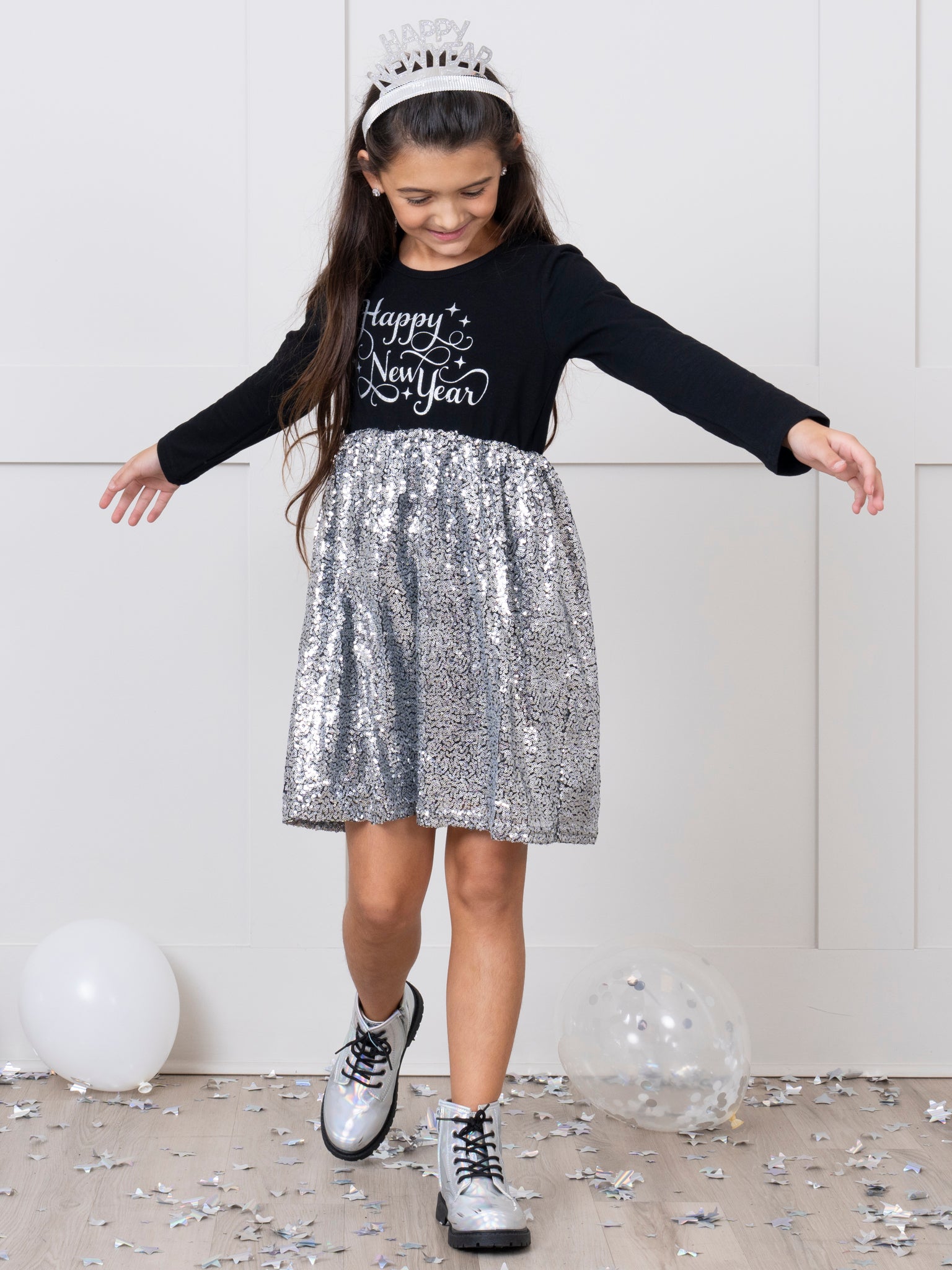 “Happy New Year" Sequin Dress - Marie Nicole Clothing