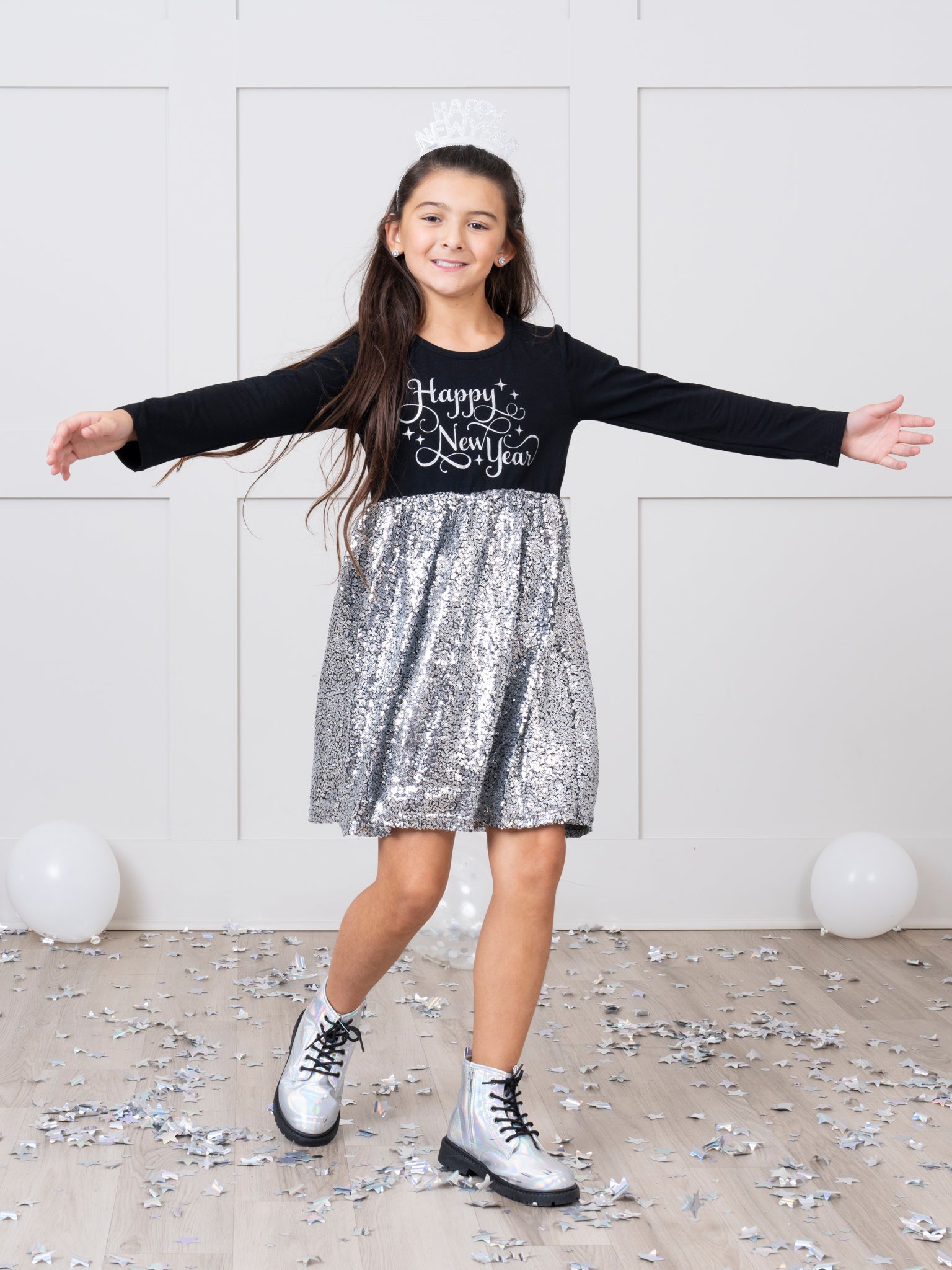 “Happy New Year" Sequin Dress - Marie Nicole Clothing