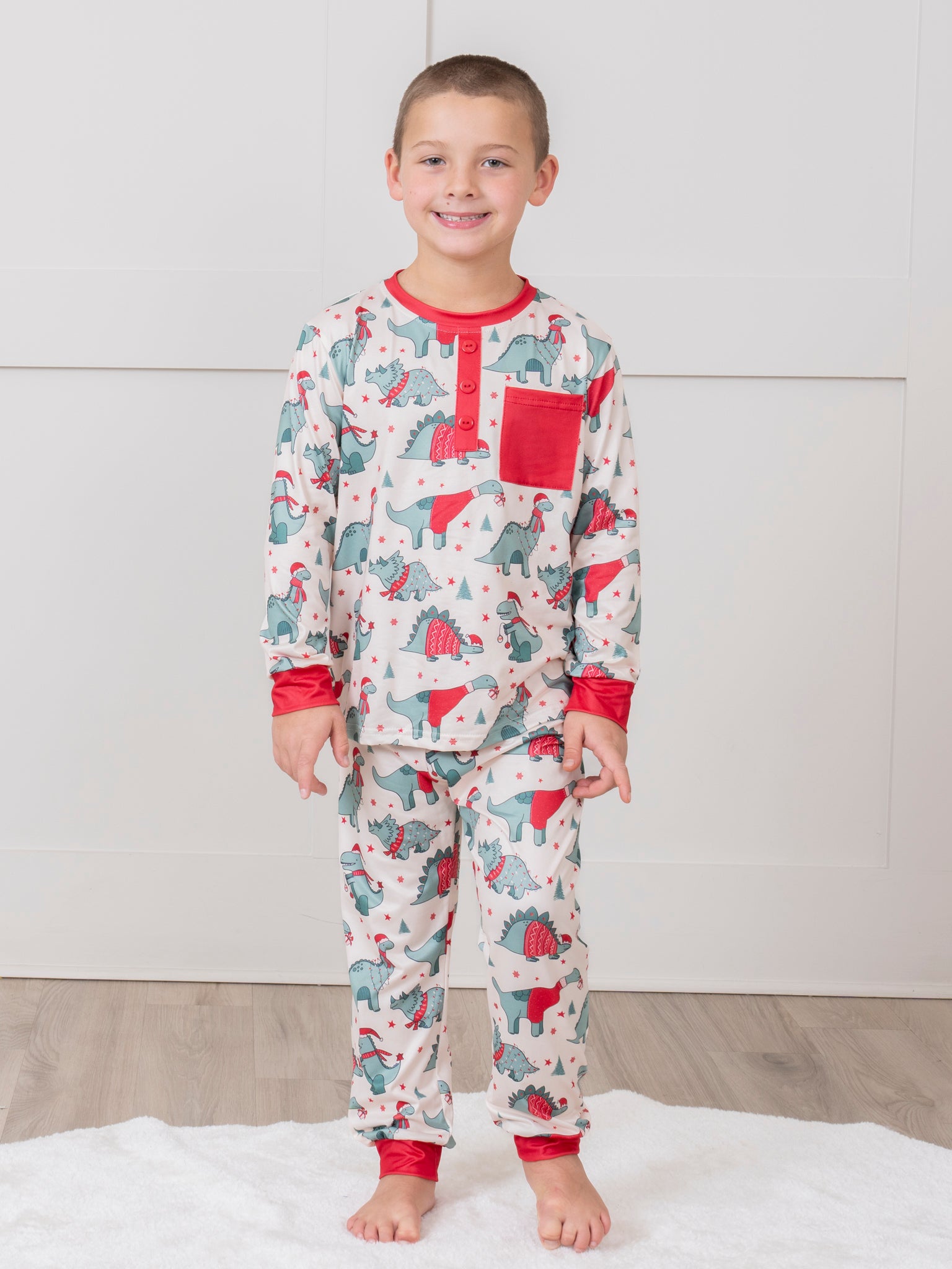 Dinosaur Dreams Christmas Pajamas - Girls & Boys - Marie Nicole Clothing