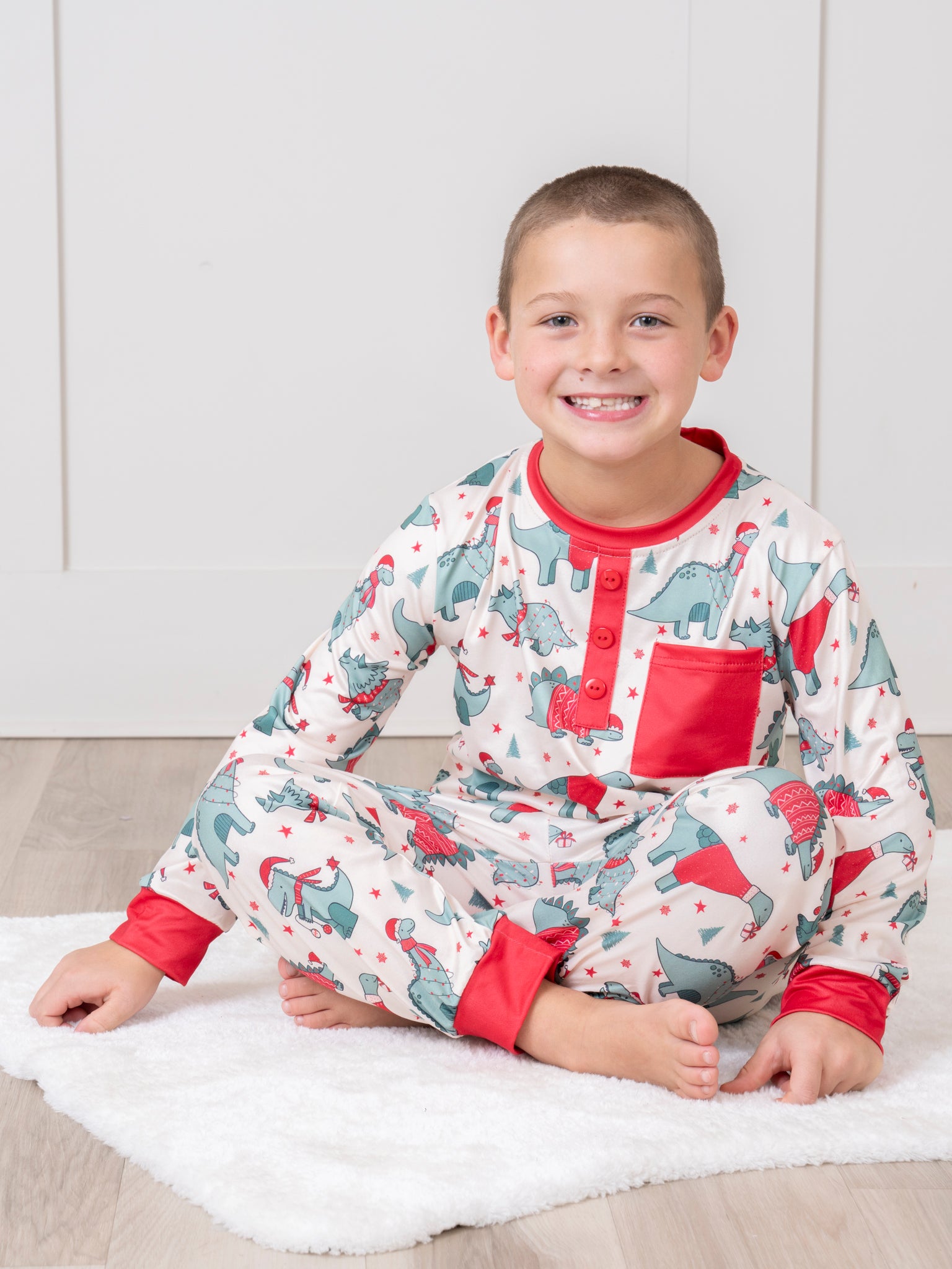 Dinosaur Dreams Christmas Pajamas - Girls & Boys - Marie Nicole Clothing