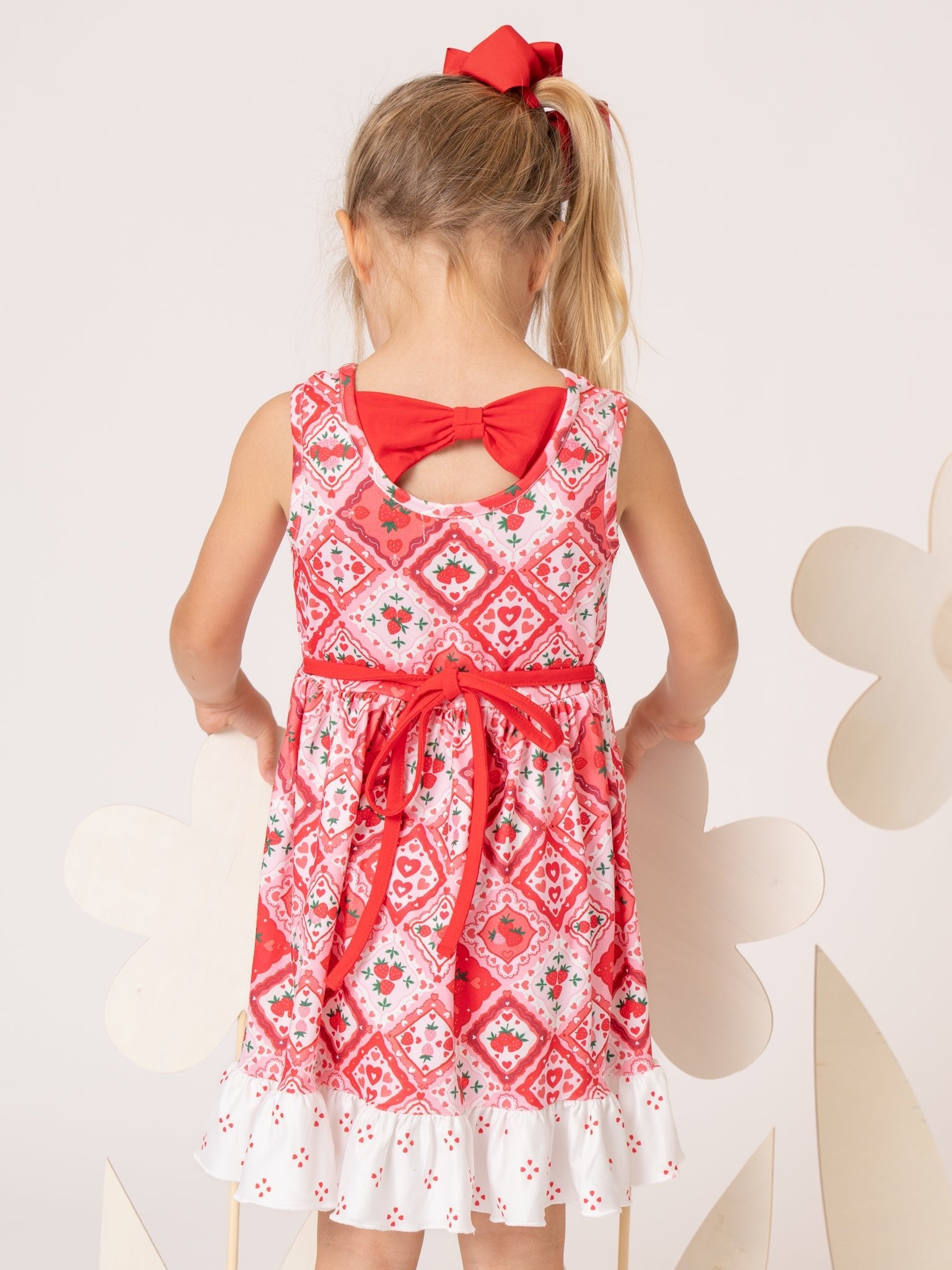 Strawberry Garden Ruffle Dress - Marie Nicole Clothing