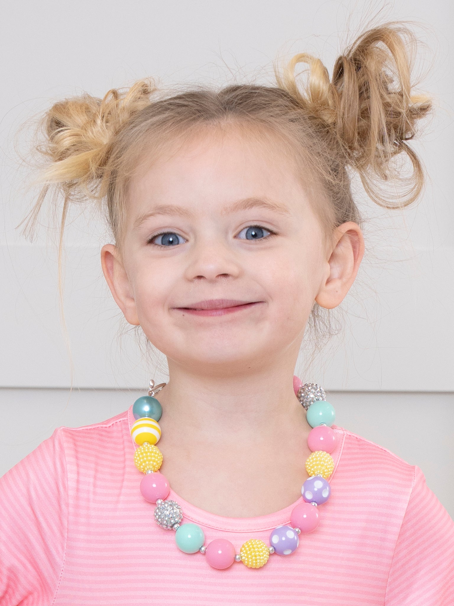 Yellow & Blue Sparkle Bubblegum Necklace - Marie Nicole Clothing