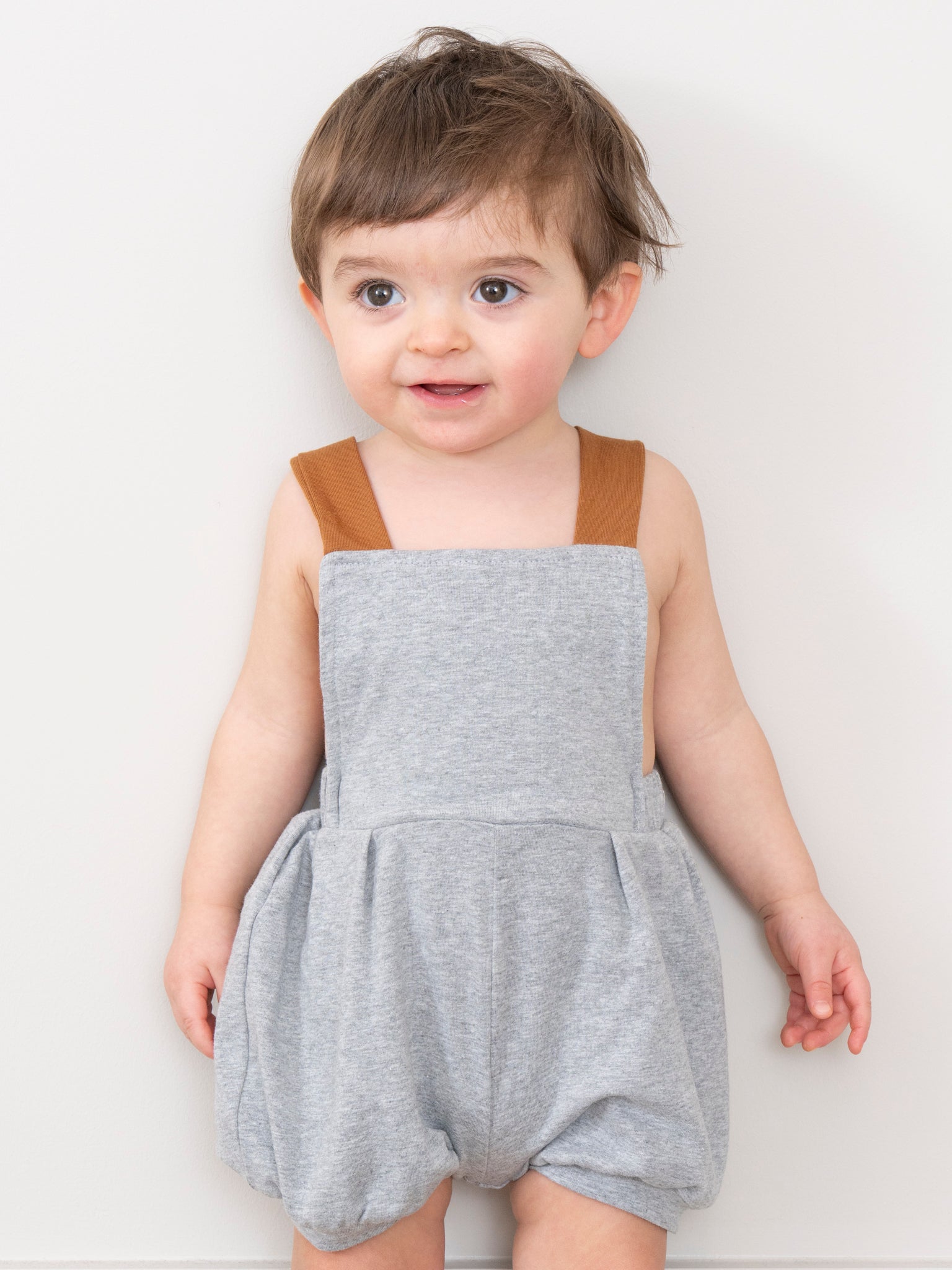 Pleated Overalls - Grey - Marie Nicole Clothing