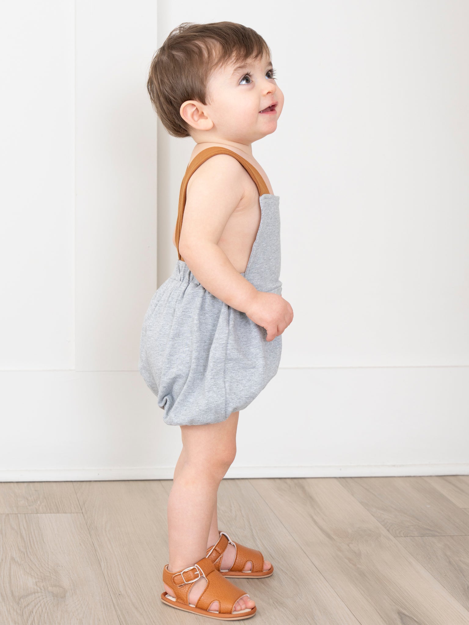 Pleated Overalls - Grey - Marie Nicole Clothing