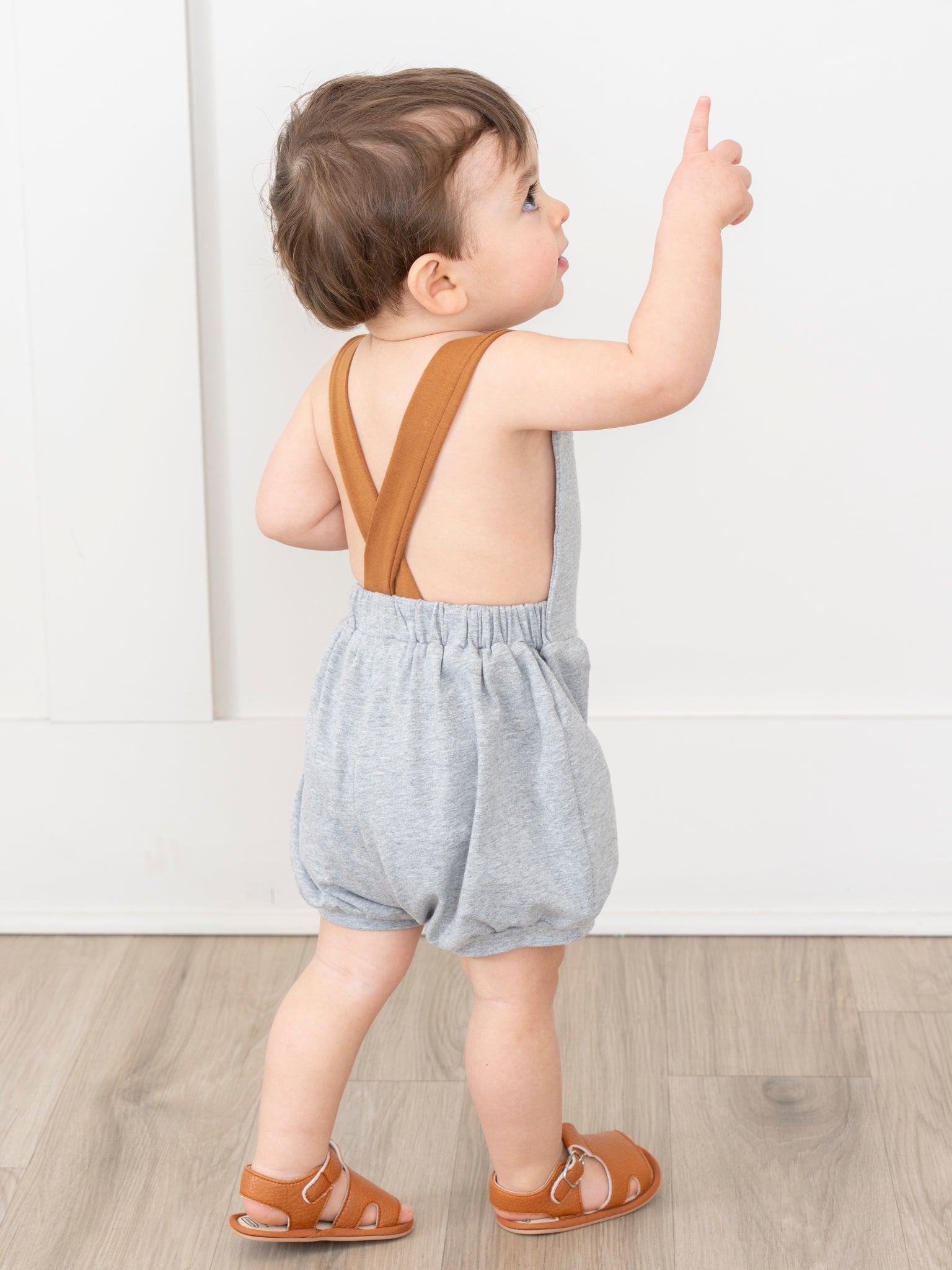 Pleated Overalls - Grey - Marie Nicole Clothing