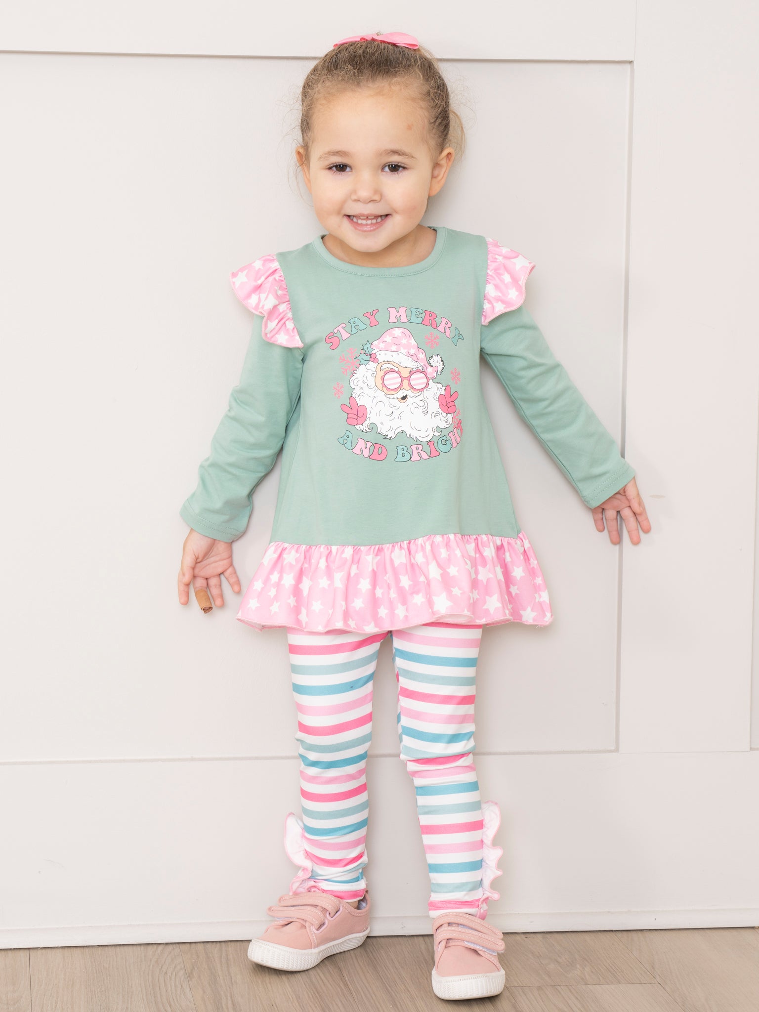 Olive Merry & Bright Ruffle Outfit - Marie Nicole Clothing