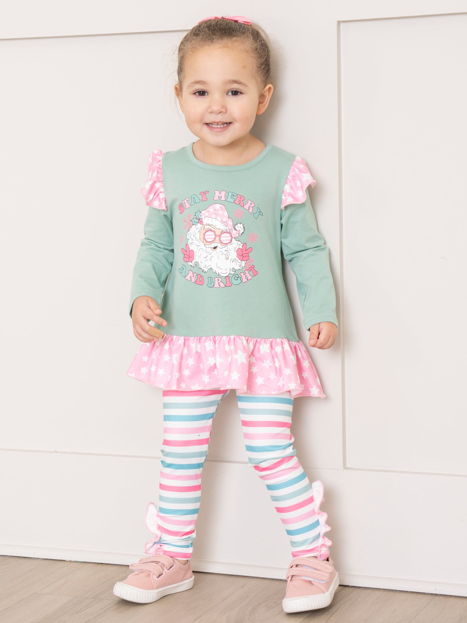 Olive Merry & Bright Ruffle Outfit - Marie Nicole Clothing