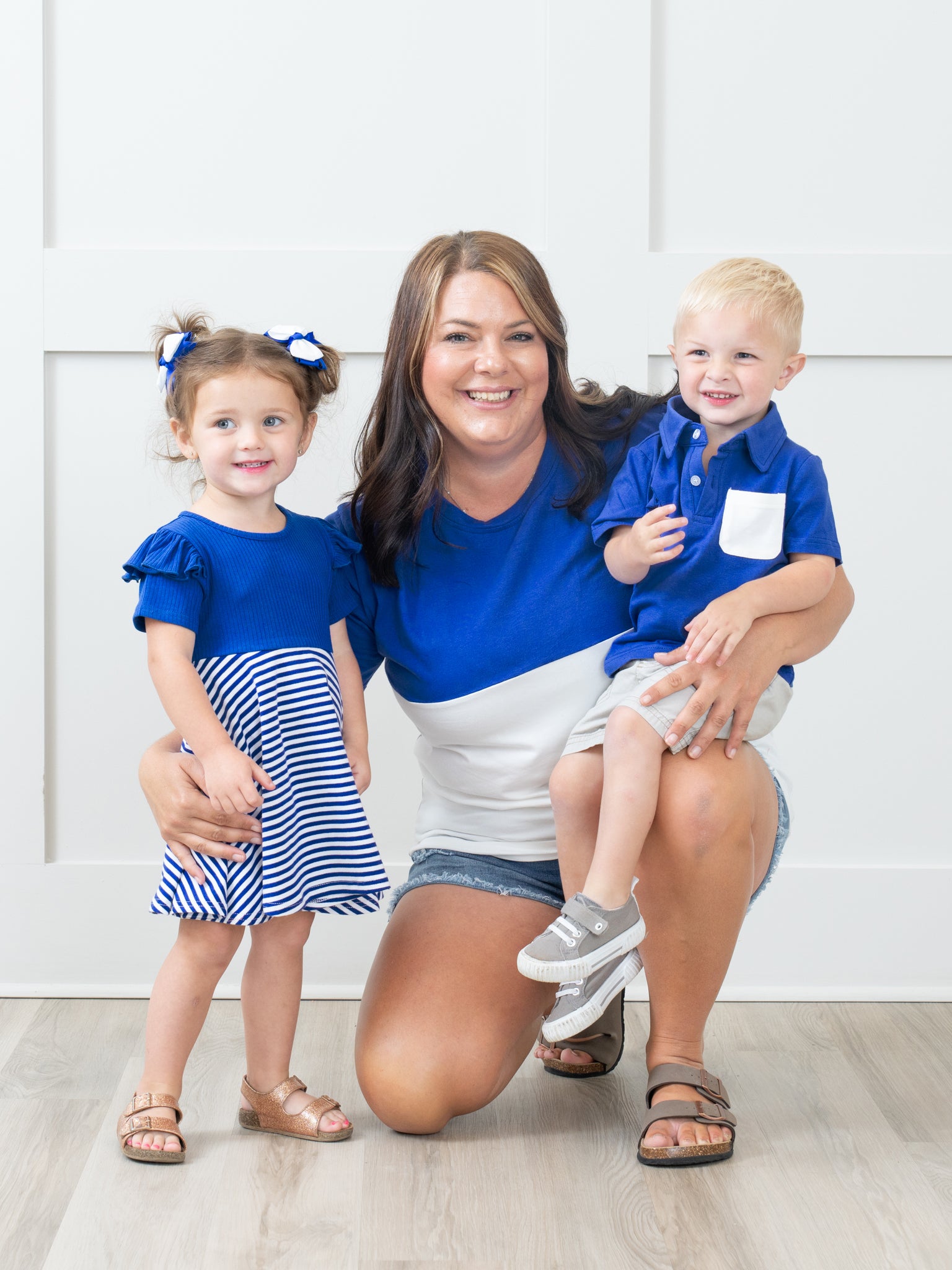 Blue & White Polo - Marie Nicole Clothing
