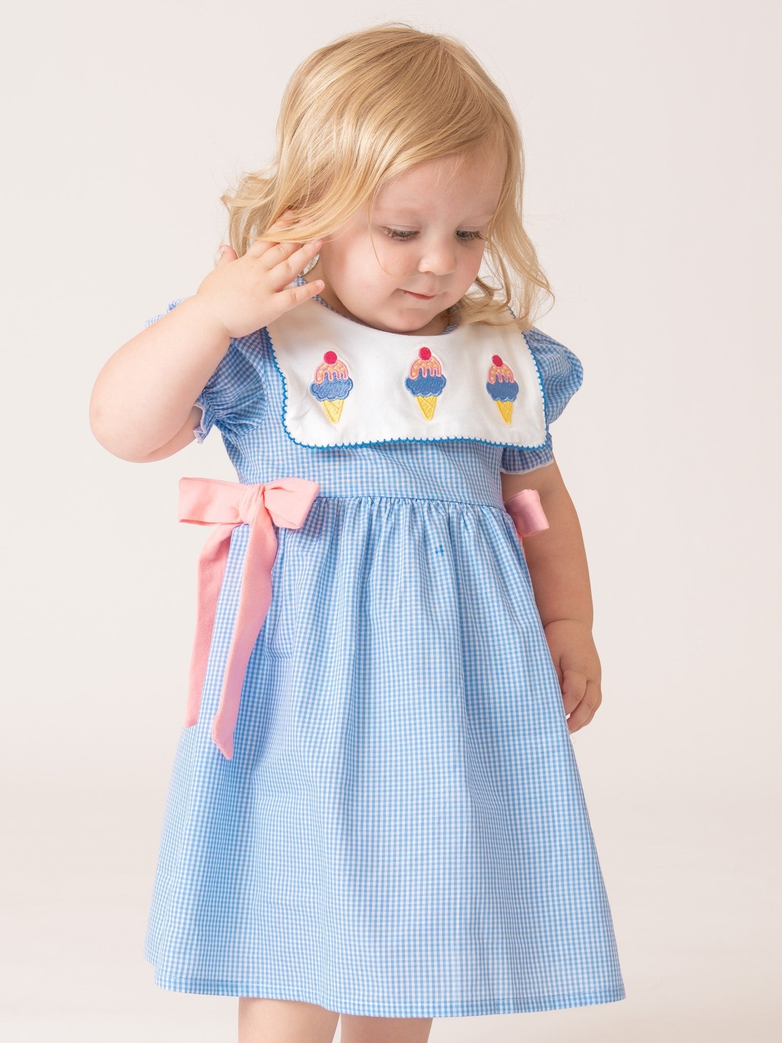 Frozen Delight Ice Cream Embroidered Cotton Dress - Marie Nicole Clothing