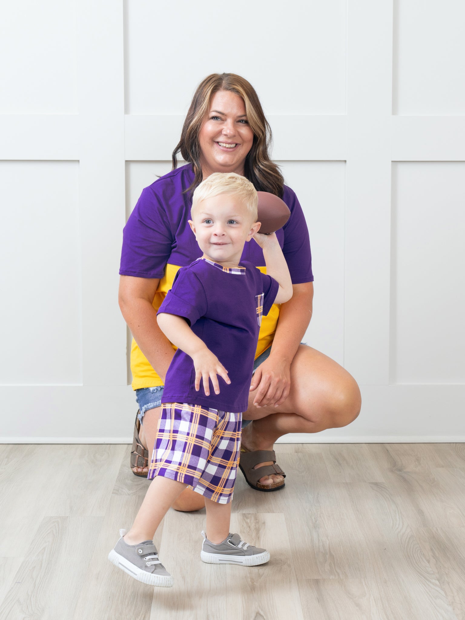 Purple & Gold Plaid Outfit - Marie Nicole Clothing