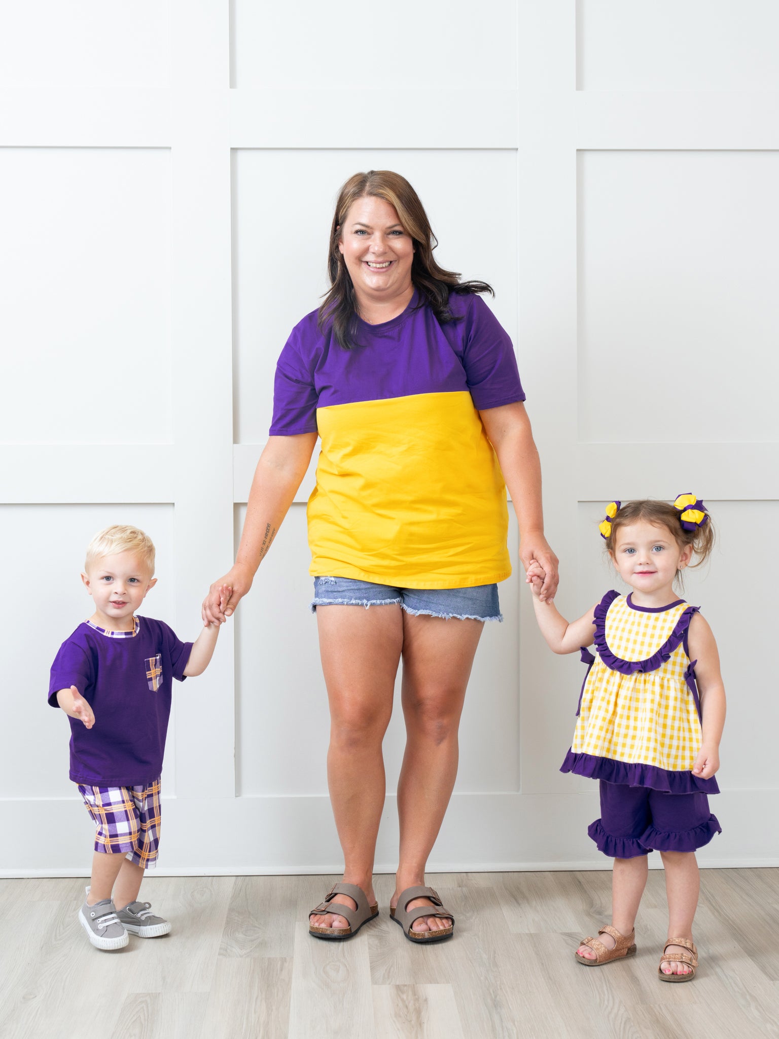 Purple & Gold Plaid Outfit - Marie Nicole Clothing