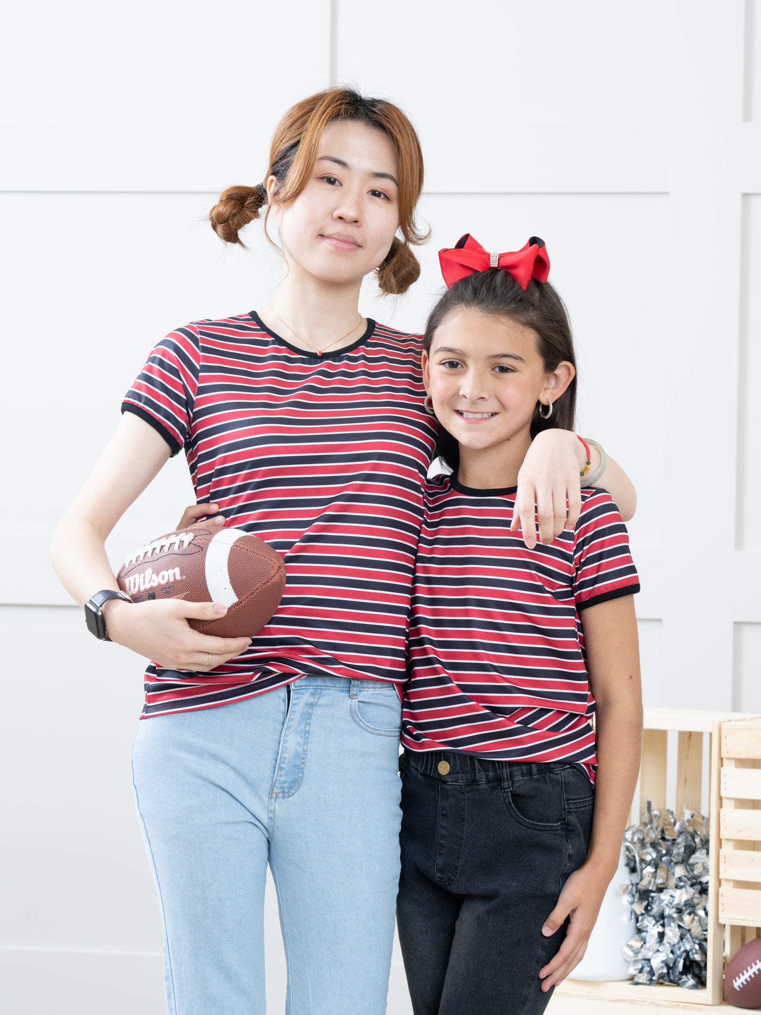 Pre - Teen Red & Black Striped Shirt - Marie Nicole Clothing
