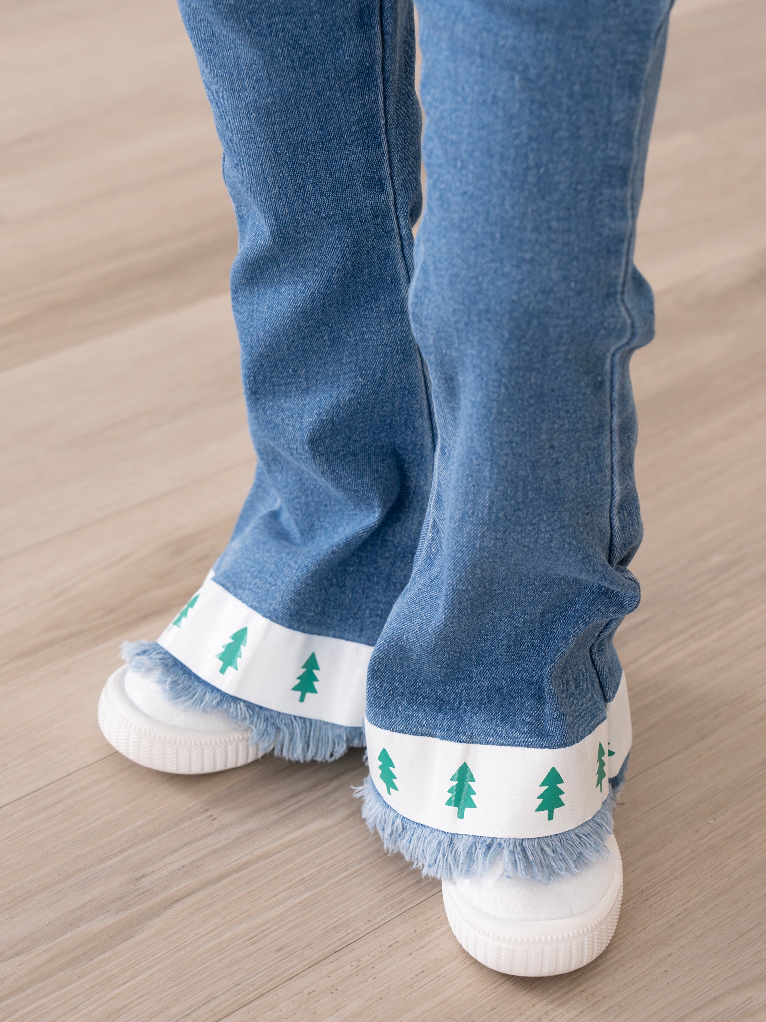 Holiday Drinks Denim Bell Bottoms Outfit - Marie Nicole Clothing