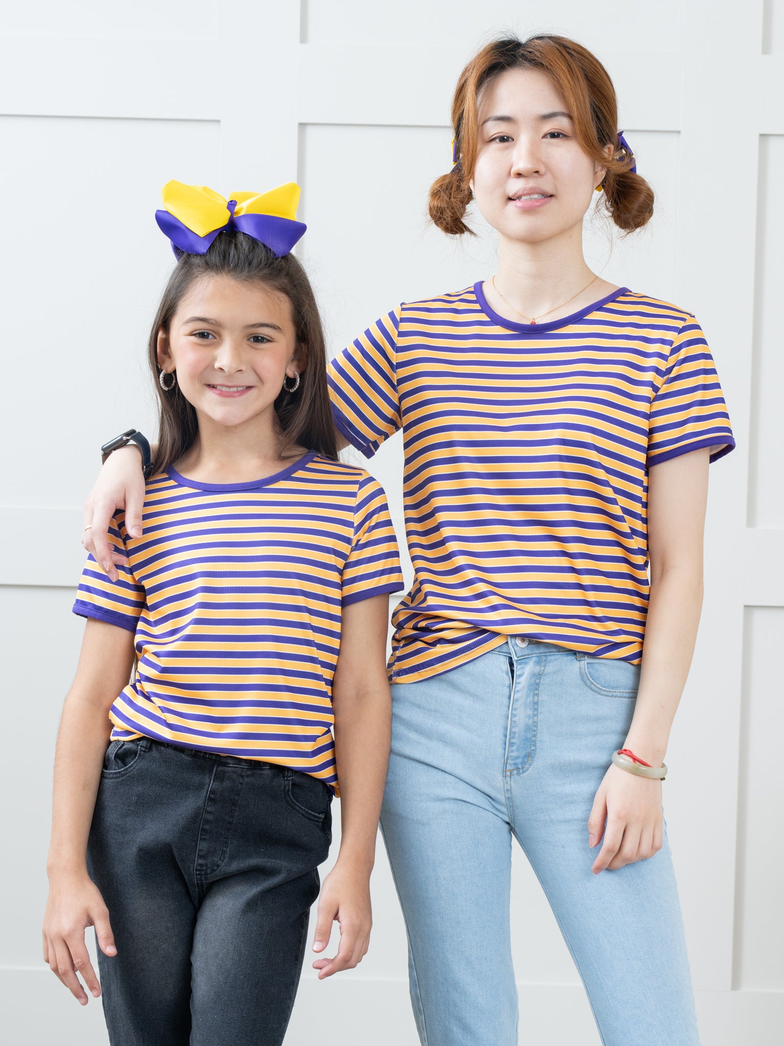 Pre - Teen Purple & Gold Striped Shirt - Marie Nicole Clothing