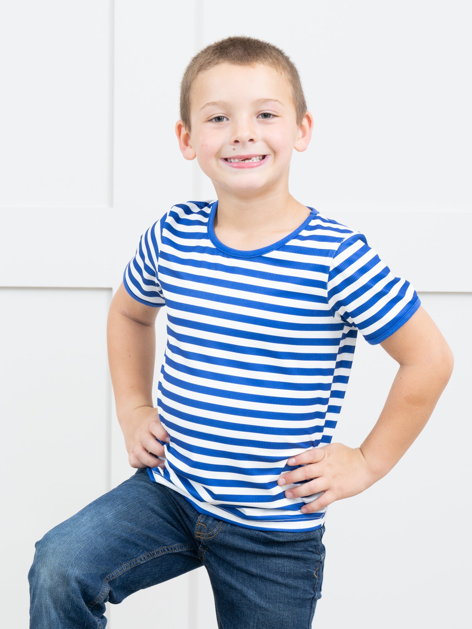 Pre - Teen Blue & White Striped Shirt - Marie Nicole Clothing