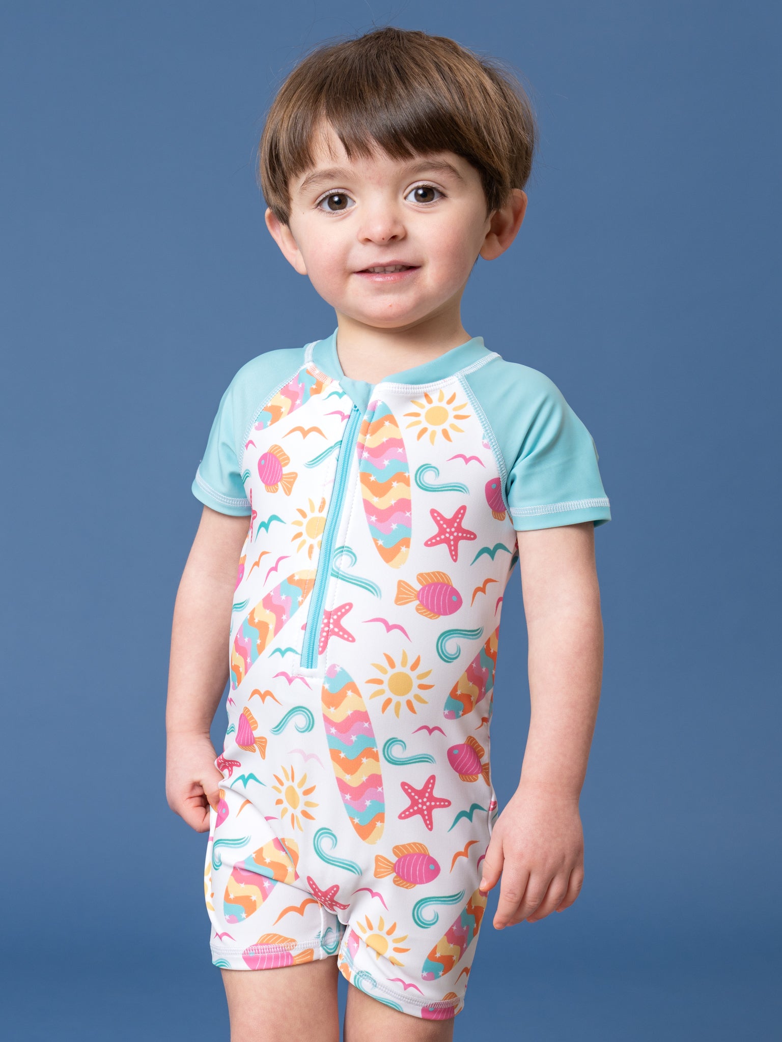 Little Wave Rider Zipper Rashguard - Marie Nicole Clothing