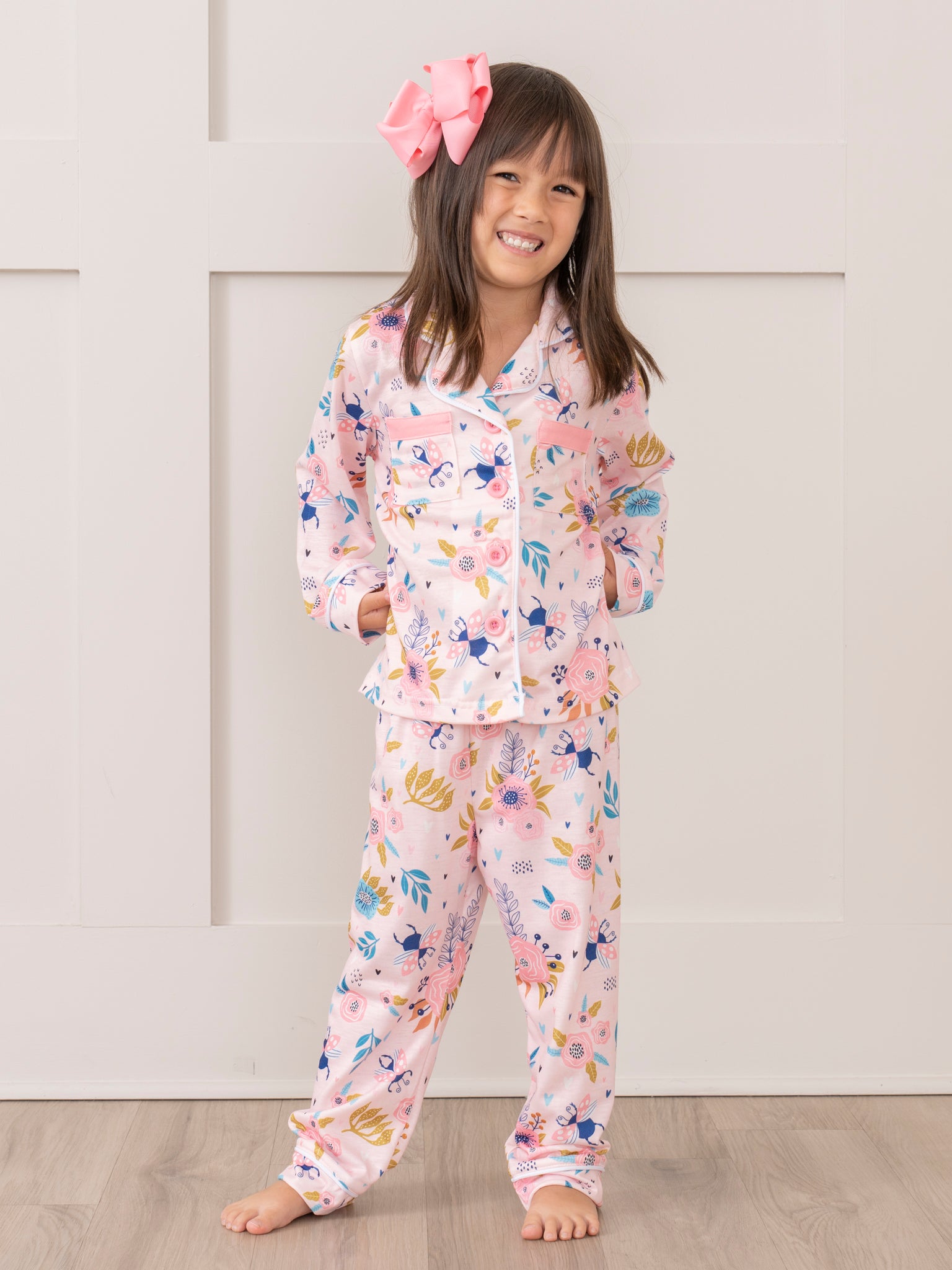 Sweet Pink Garden Pajamas - Marie Nicole Clothing
