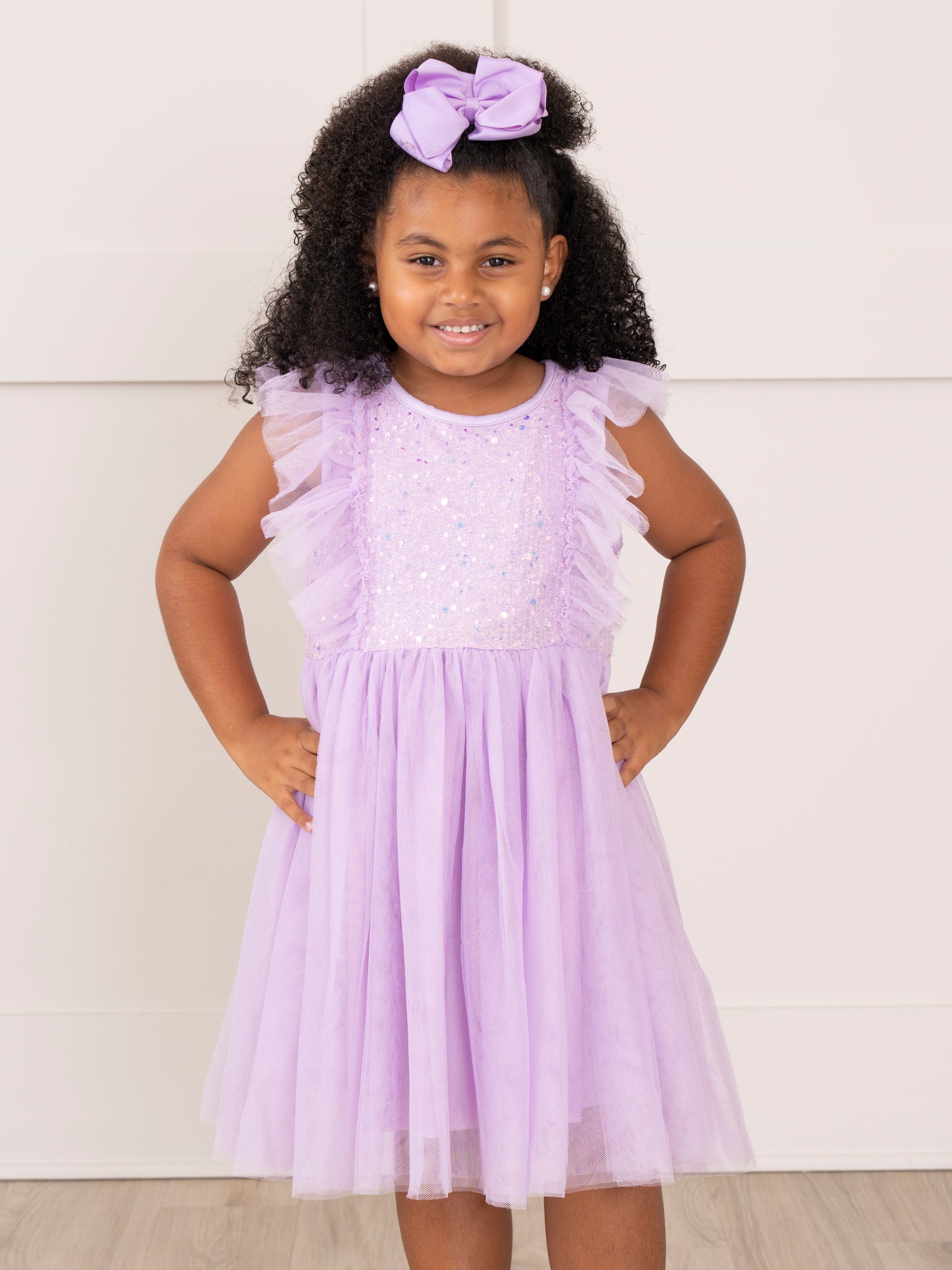 Lilac Flutter Tulle Dress - Marie Nicole Clothing
