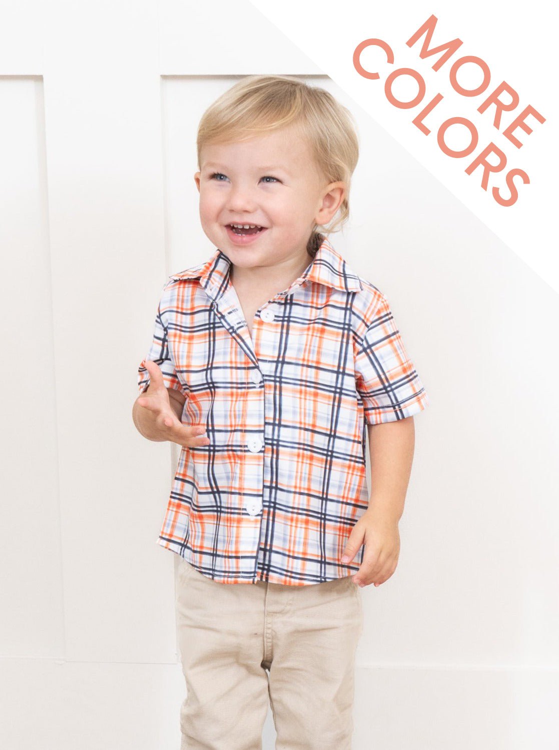 Orange Plaid Fall Top - Marie Nicole Clothing