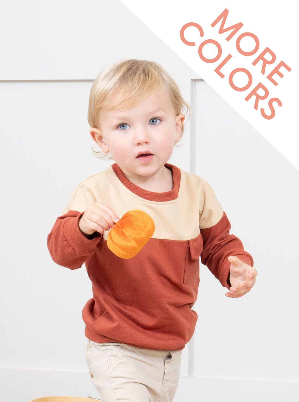 Two - Toned Varsity Pocket Crewneck - Marie Nicole Clothing