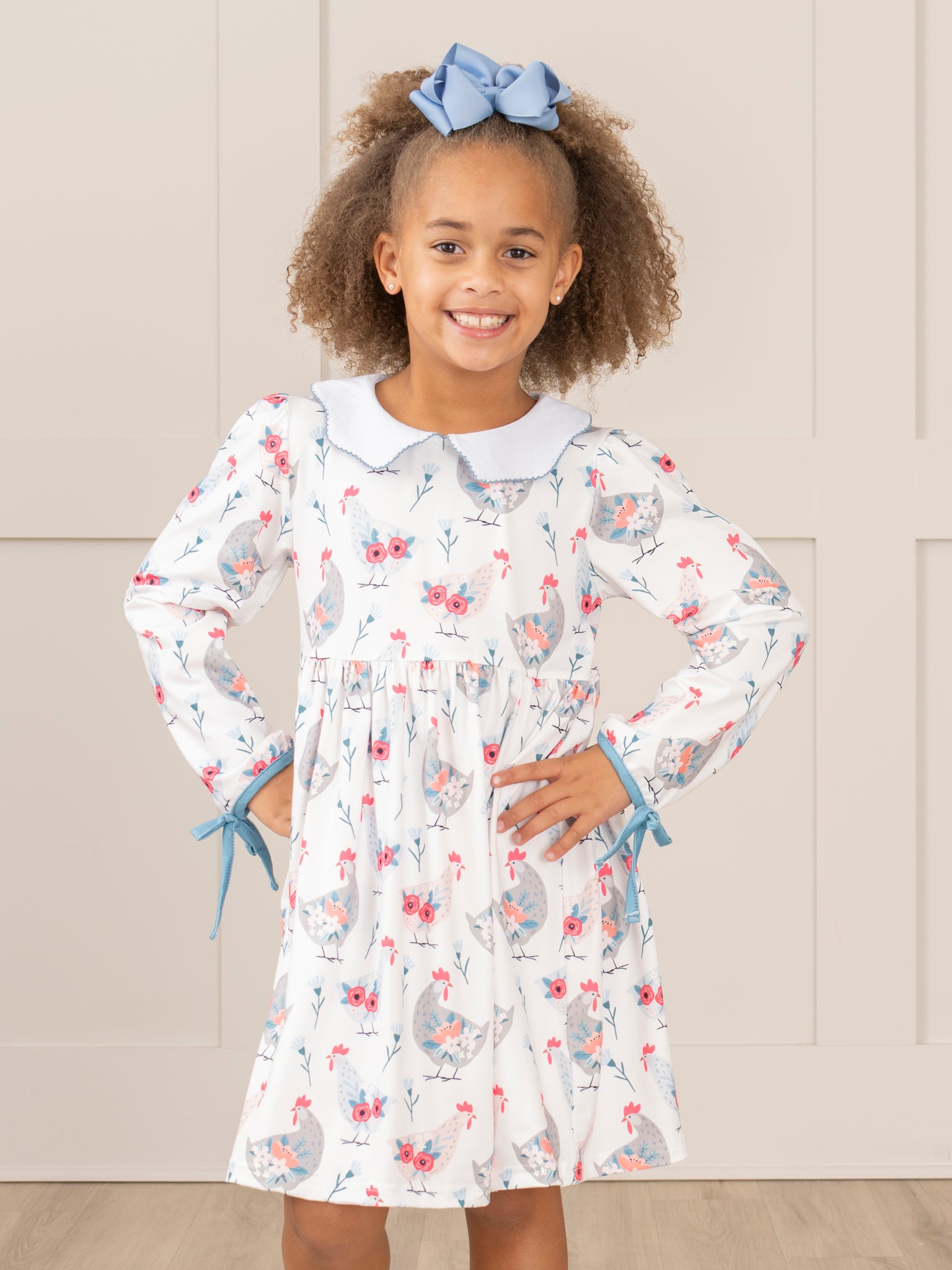 Cream Chicken Garden Dress - Marie Nicole Clothing