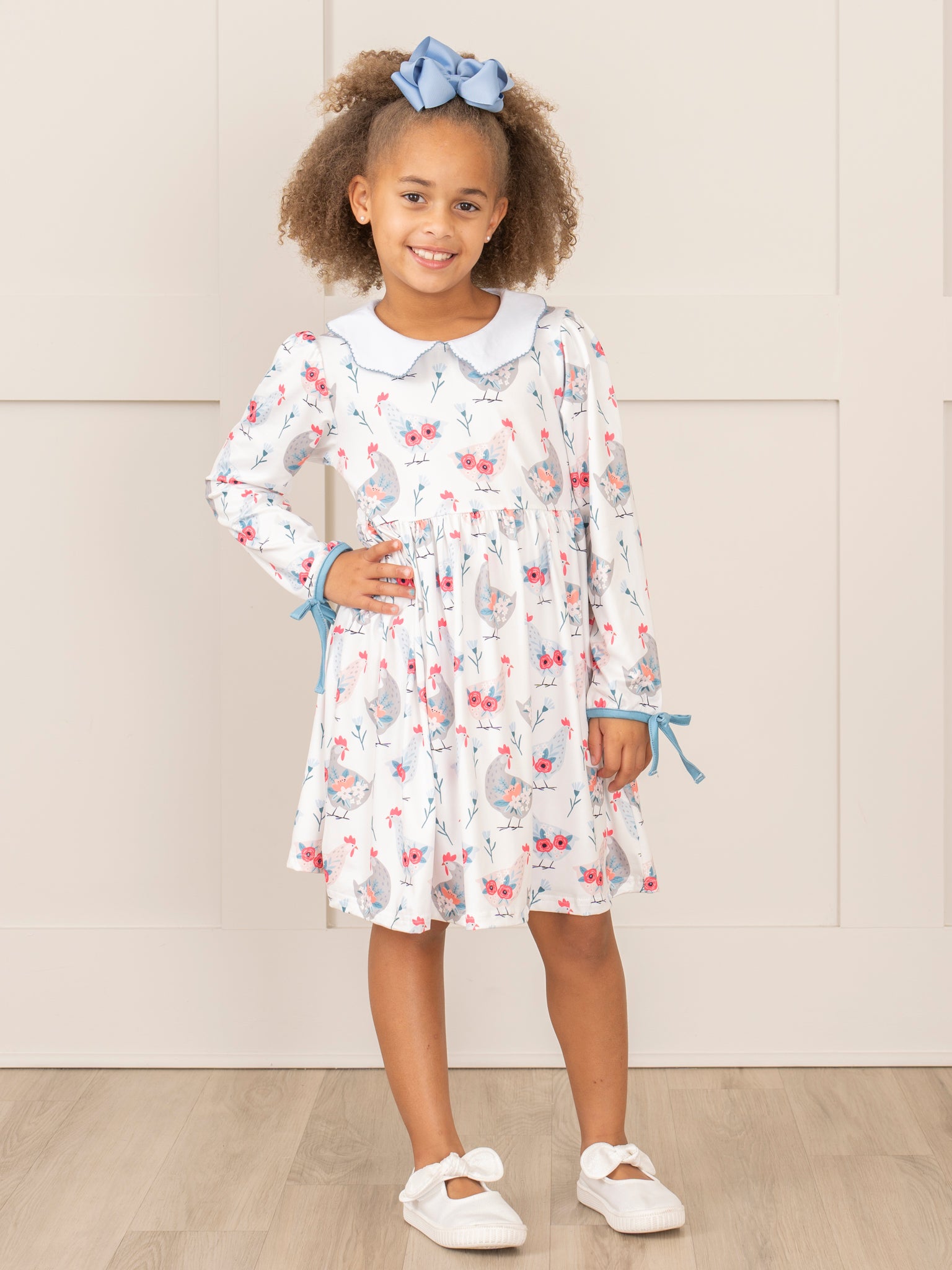 Cream Chicken Garden Dress - Marie Nicole Clothing