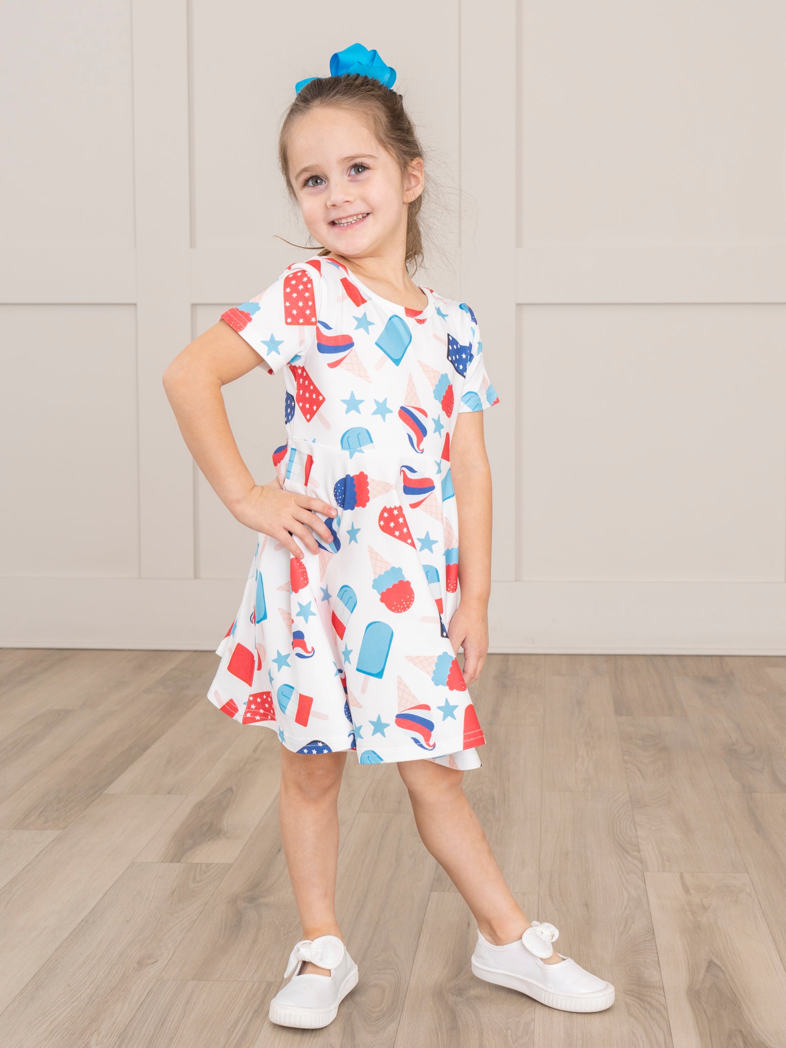 Red, White, & Blue Popsicle Swing Dress - Marie Nicole Clothing