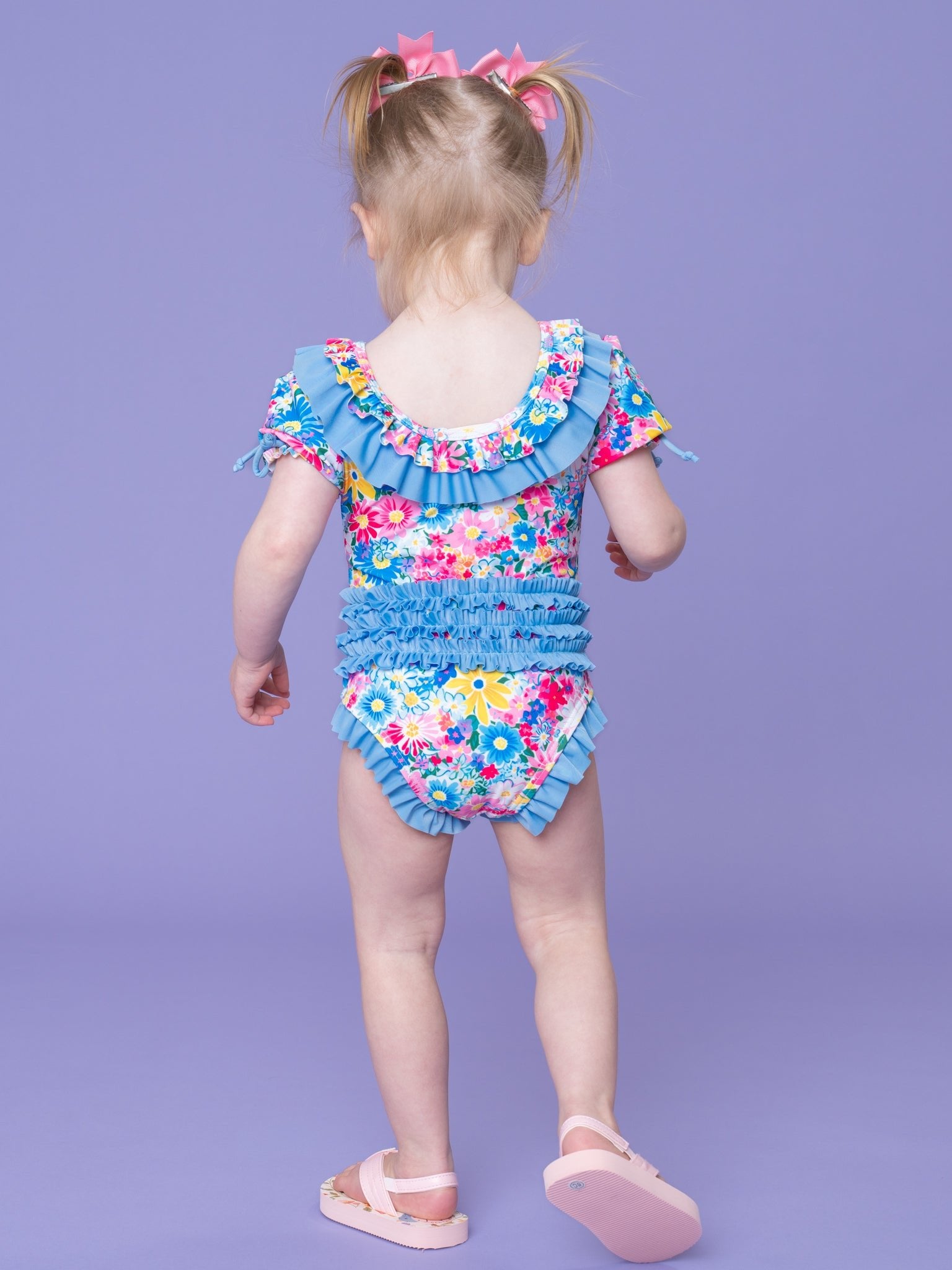 Garden Gala Puff Sleeve Ruffle Swimsuit - Marie Nicole Clothing